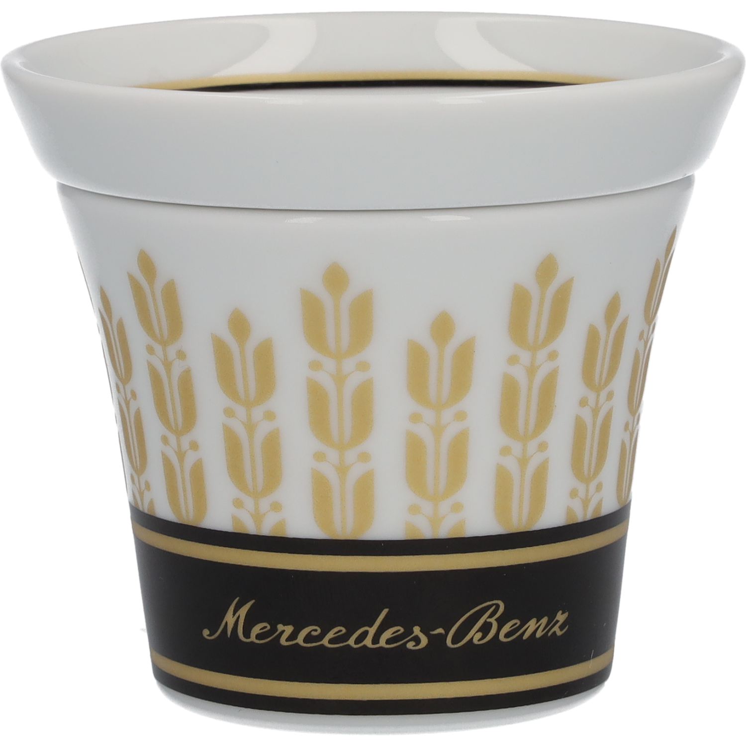 Espresso cups, Set, Set of 4 - black / white / gold-coloured, Porcelain, 90 ml, Kahla