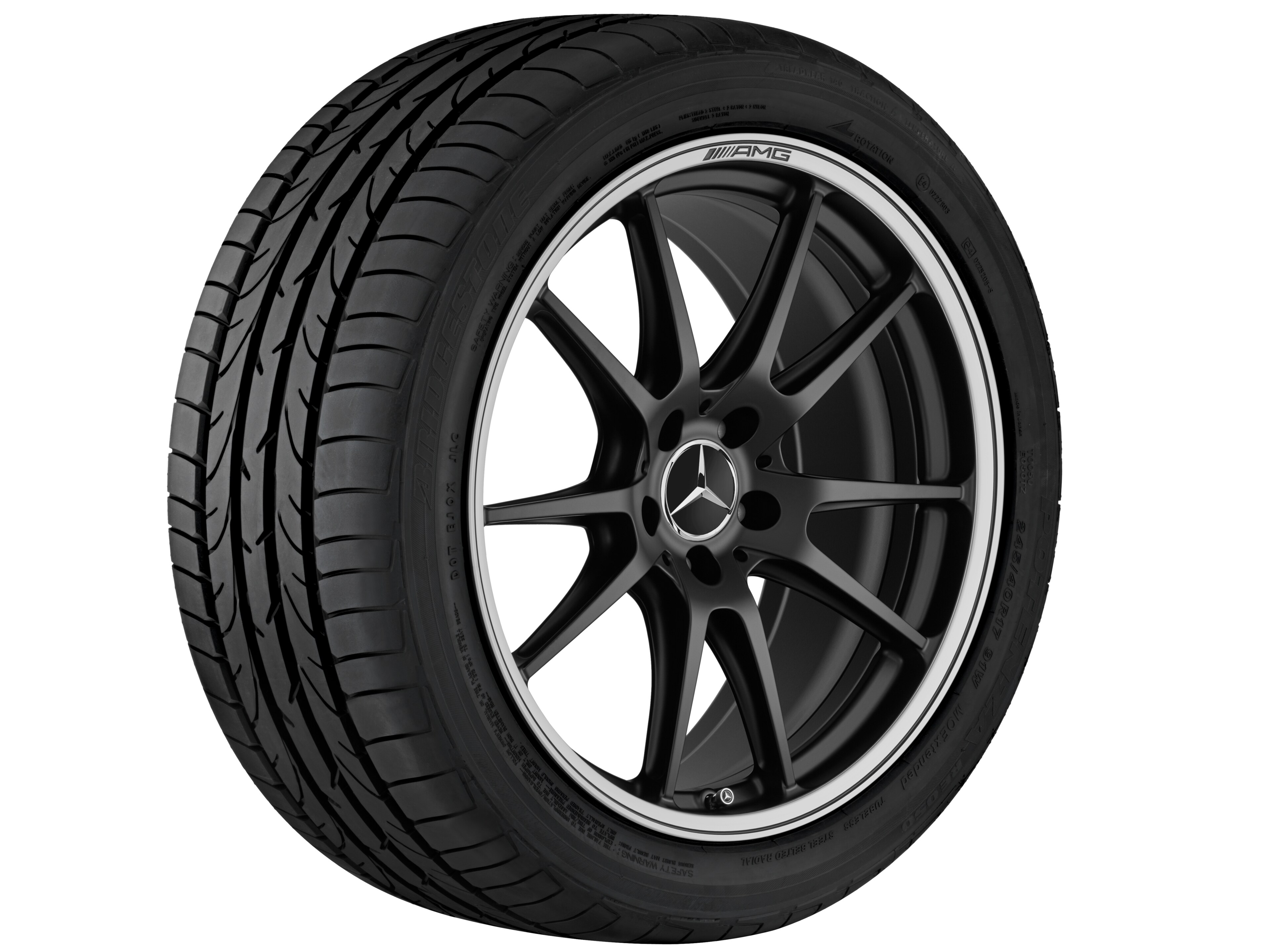 AMG forged wheel in 5-twin-spoke design, 50.8 cm (20-inch), High-sheen rim flange - 10,5 J x 20 ET 57, matt black, high-sheen