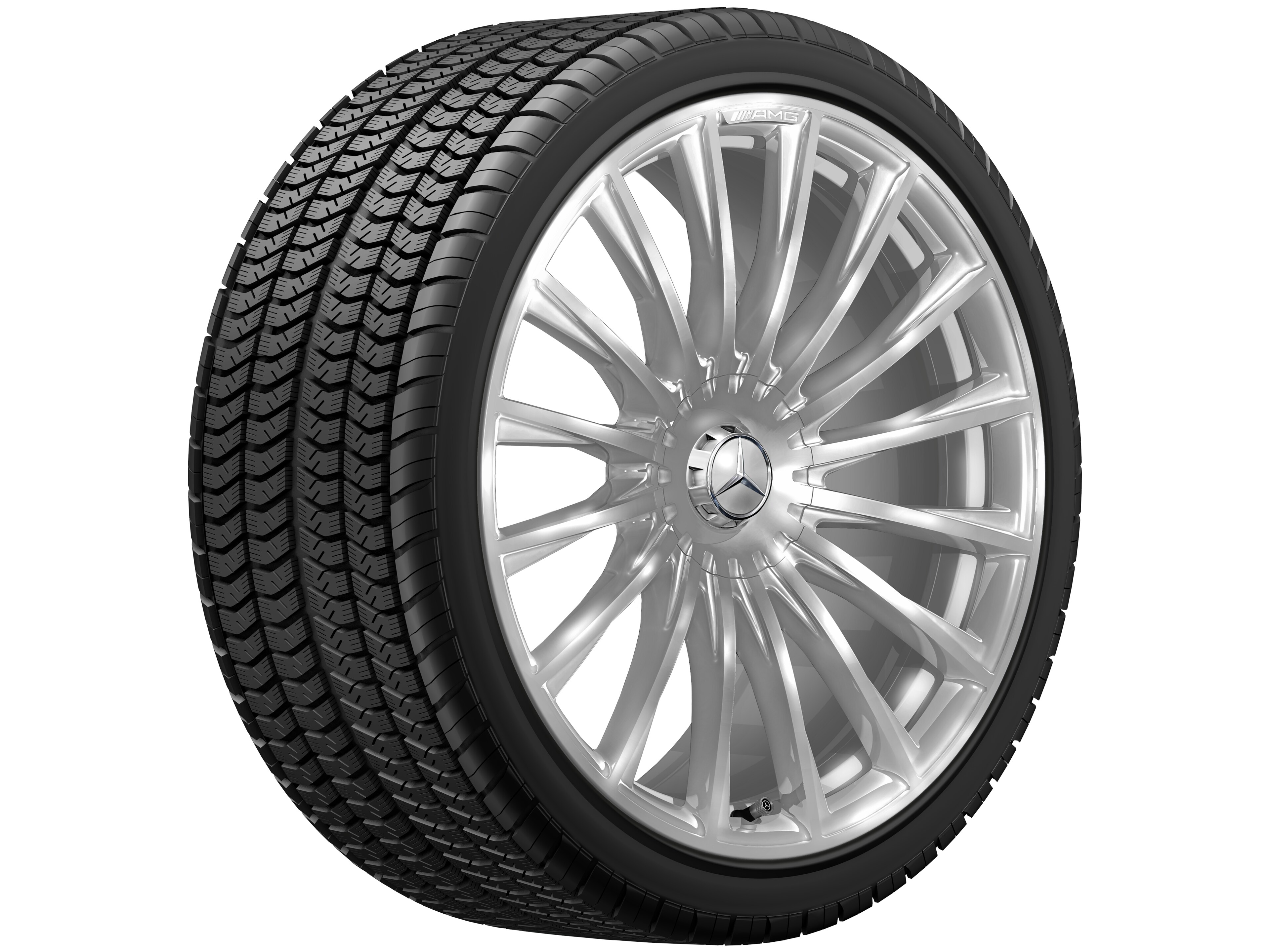 AMG multi-spoke forged wheel, 53.3 cm (21-inch) - 10,5 J x 21 ET 50, silver-coloured, high-gloss polished