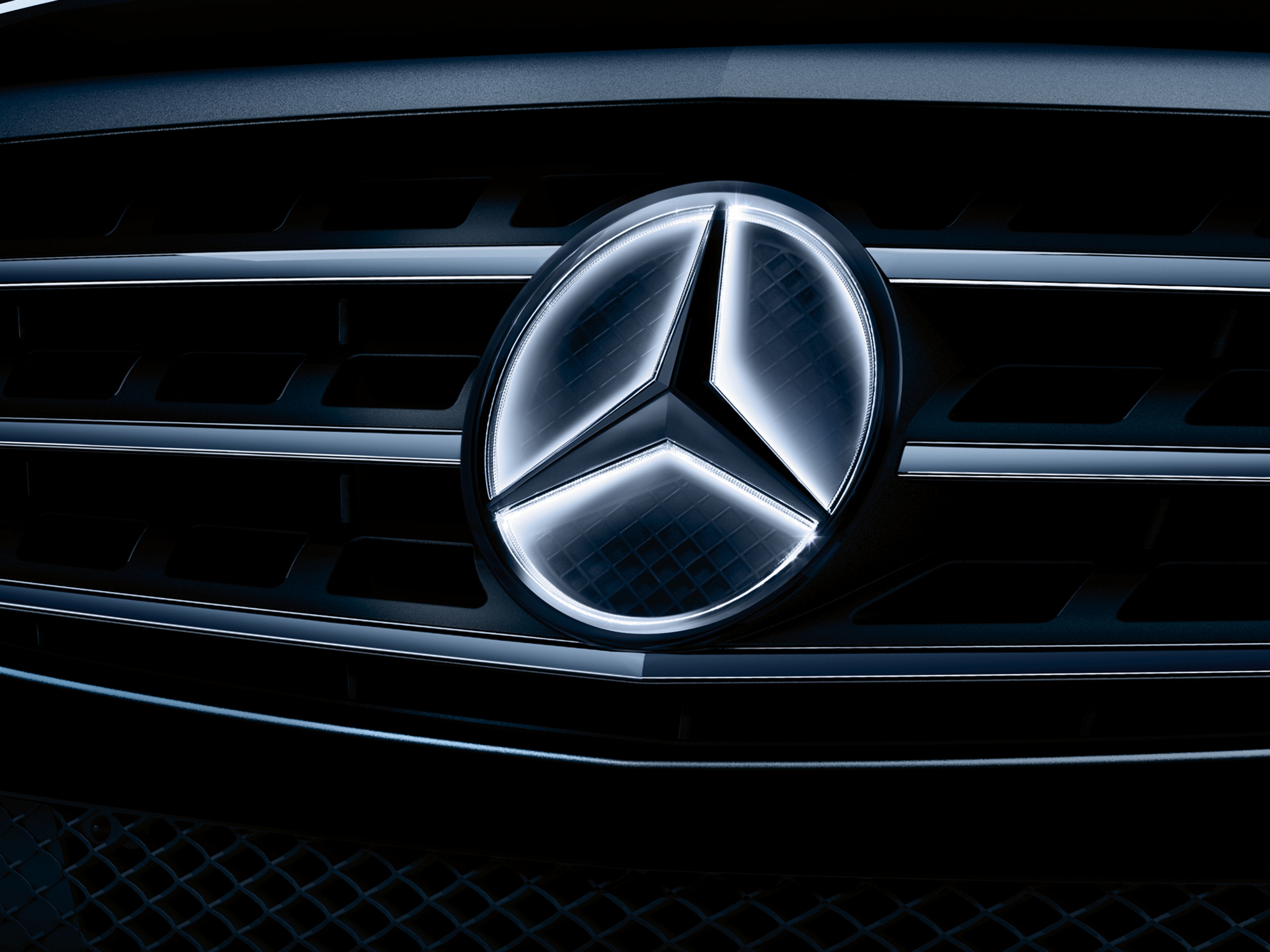 Illuminated Mercedes star, Attachment part - Chrome, chrome