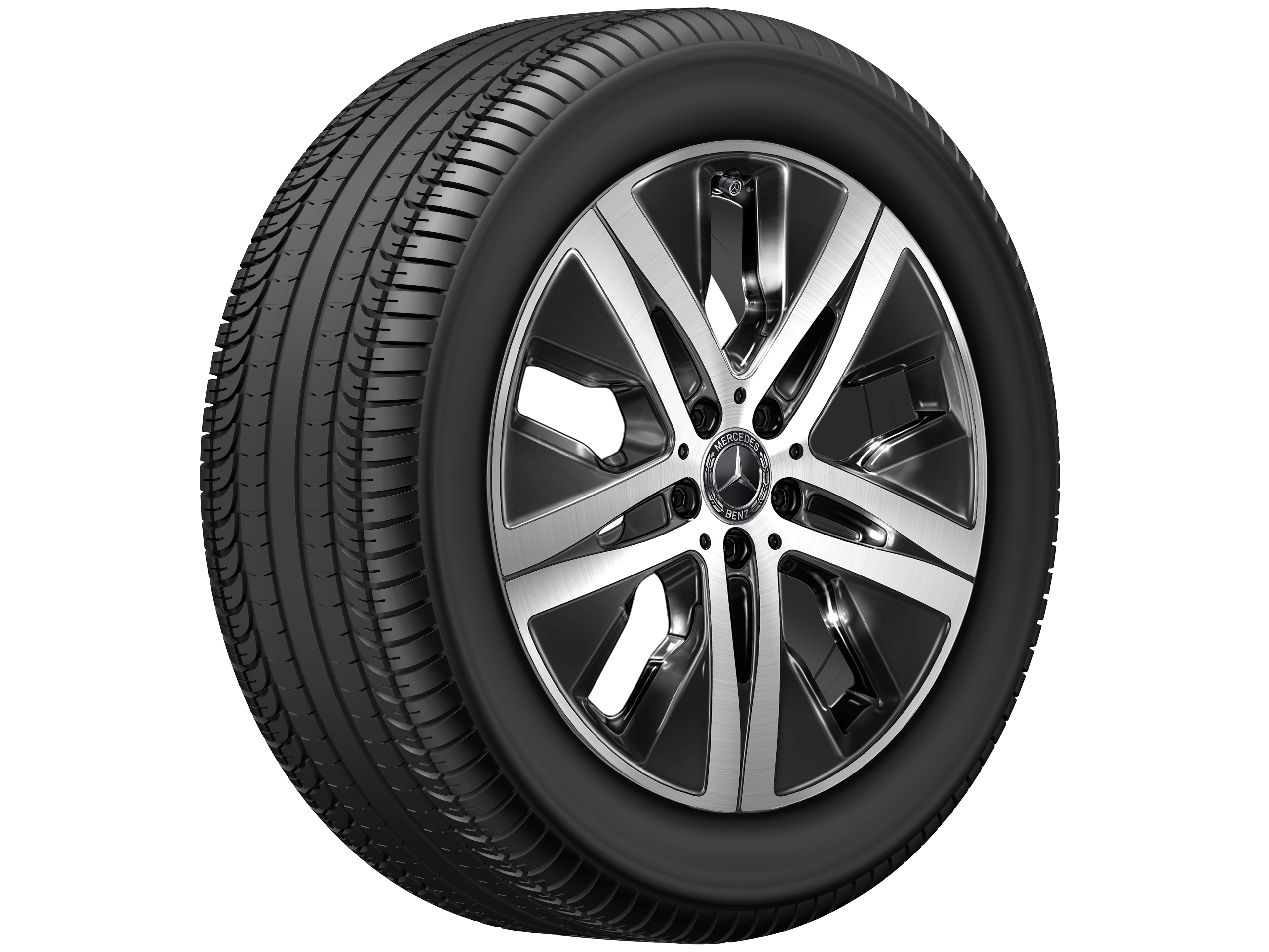 5-hole wheel, Aero, 48.3 cm (19-inch), High-sheen finish - 8 J x 19 ET 61, black, high-sheen