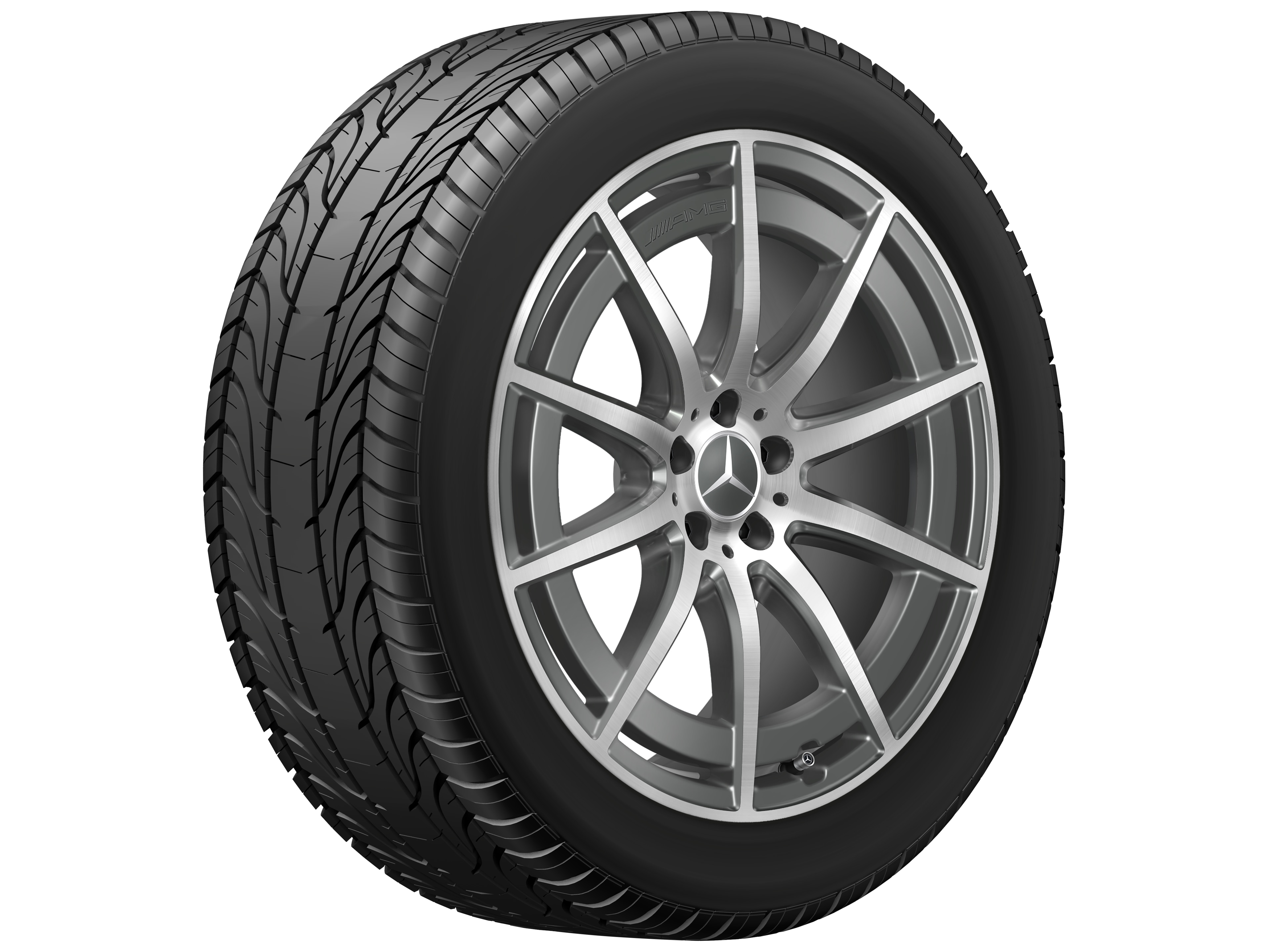 AMG 10-spoke wheel, 53.3 cm (21-inch) - 9 J x 21 ET 36, tantalite grey, high-sheen