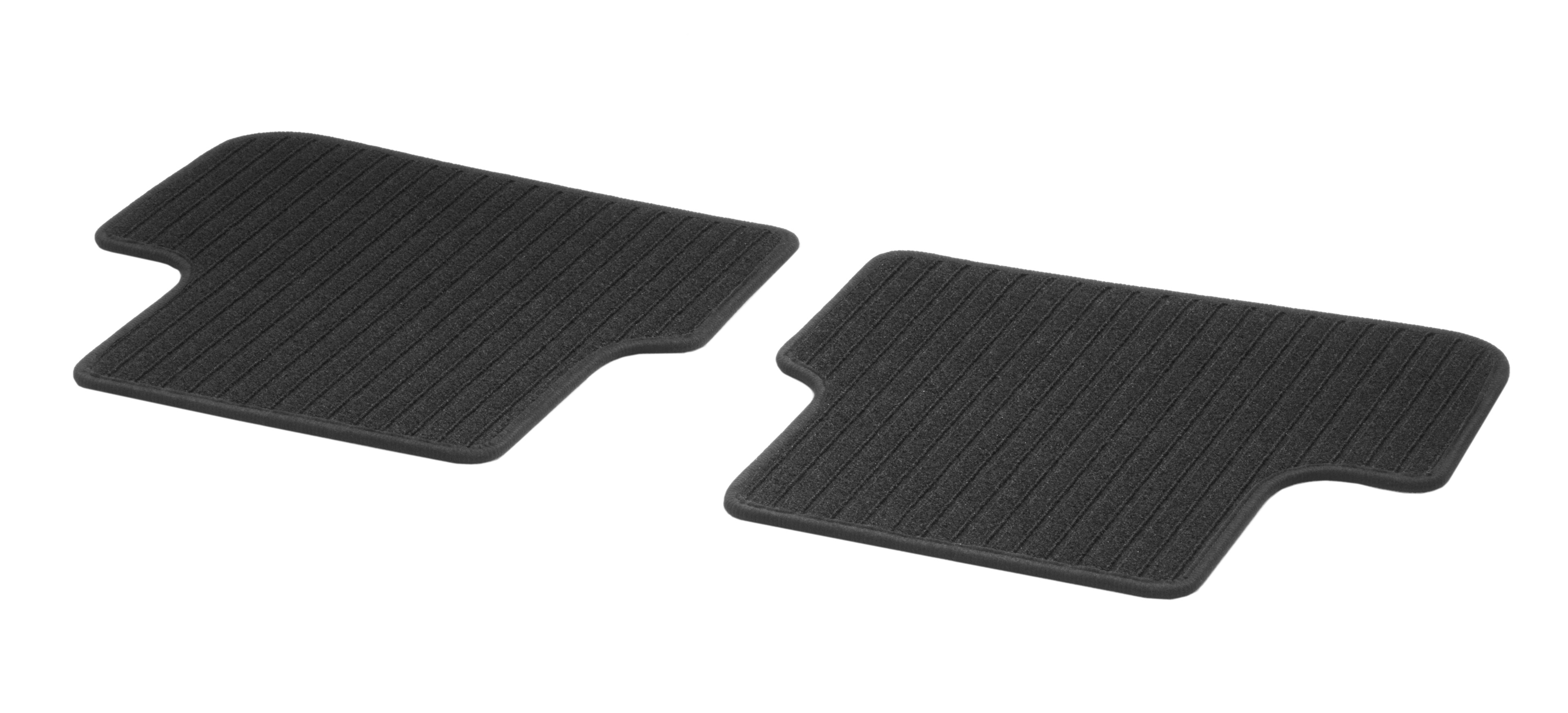 Ribbed mats, CLASSIC, Rear, Set of 2 - LHD/RHD, black, Black edging