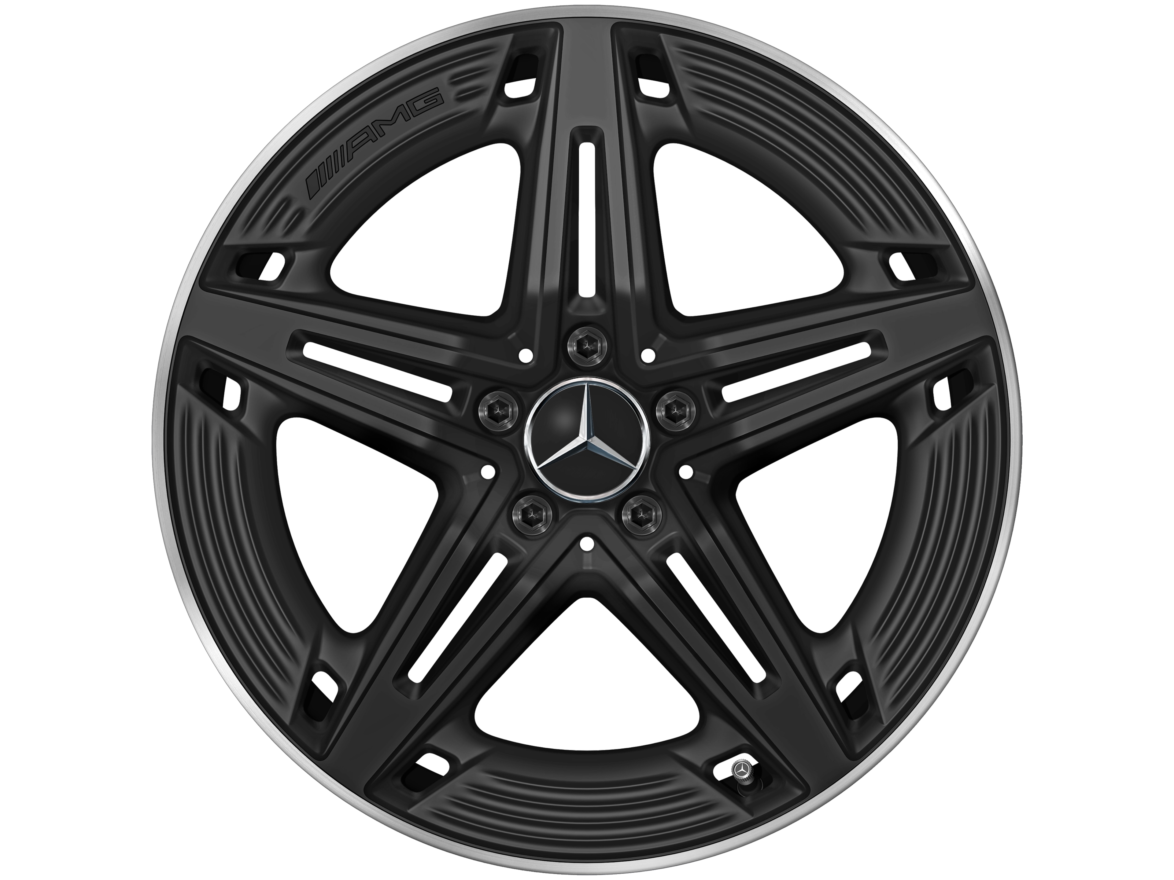 AMG 5-spoke wheel, 48.3 cm (19-inch) - 9 J x 19 ET 52, black, high-sheen