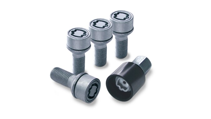 Rim lock set, M12 x 1.5 x 40 - silver-coloured