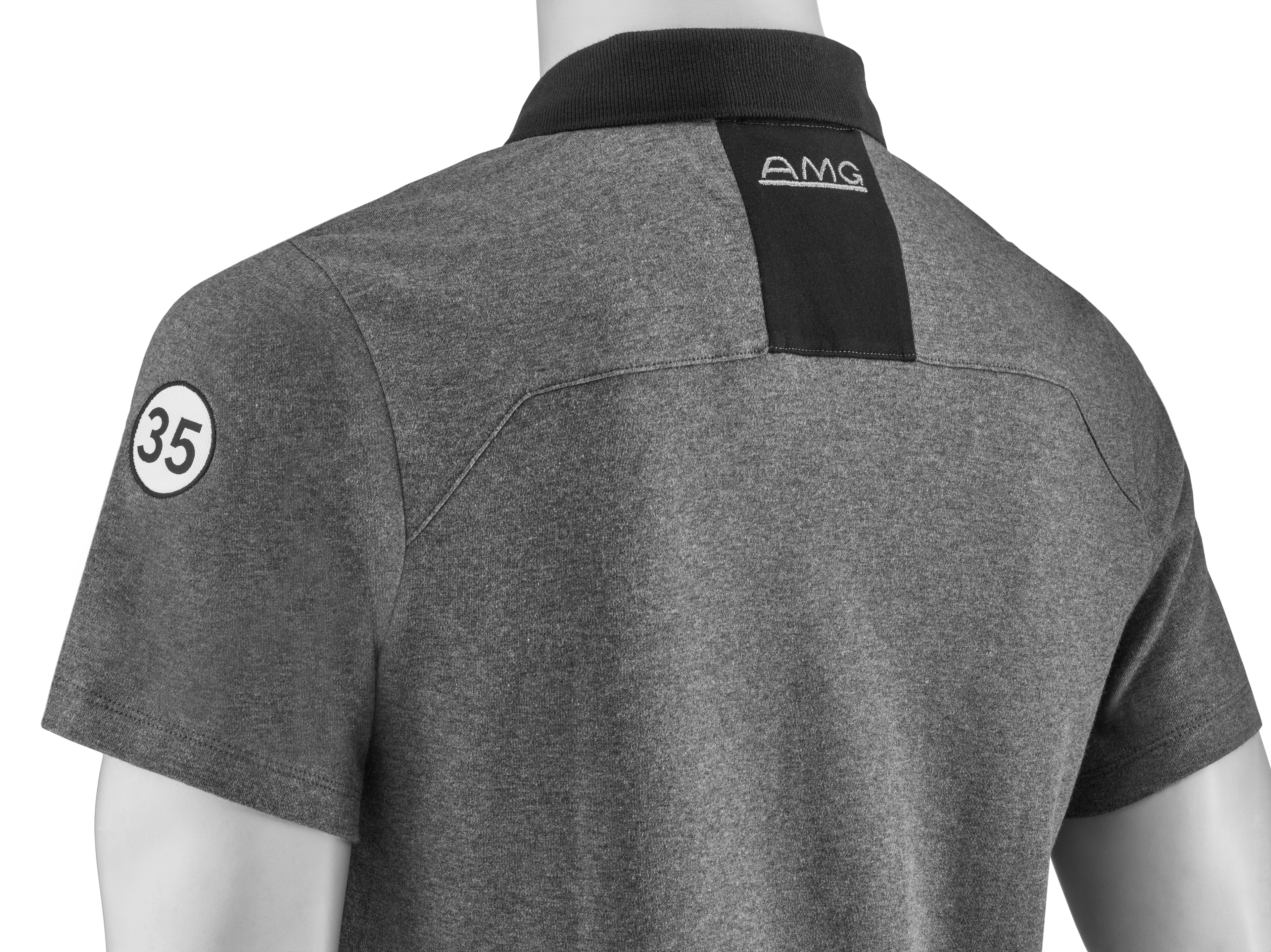 AMG Poloshirt Herren - grau melange, L