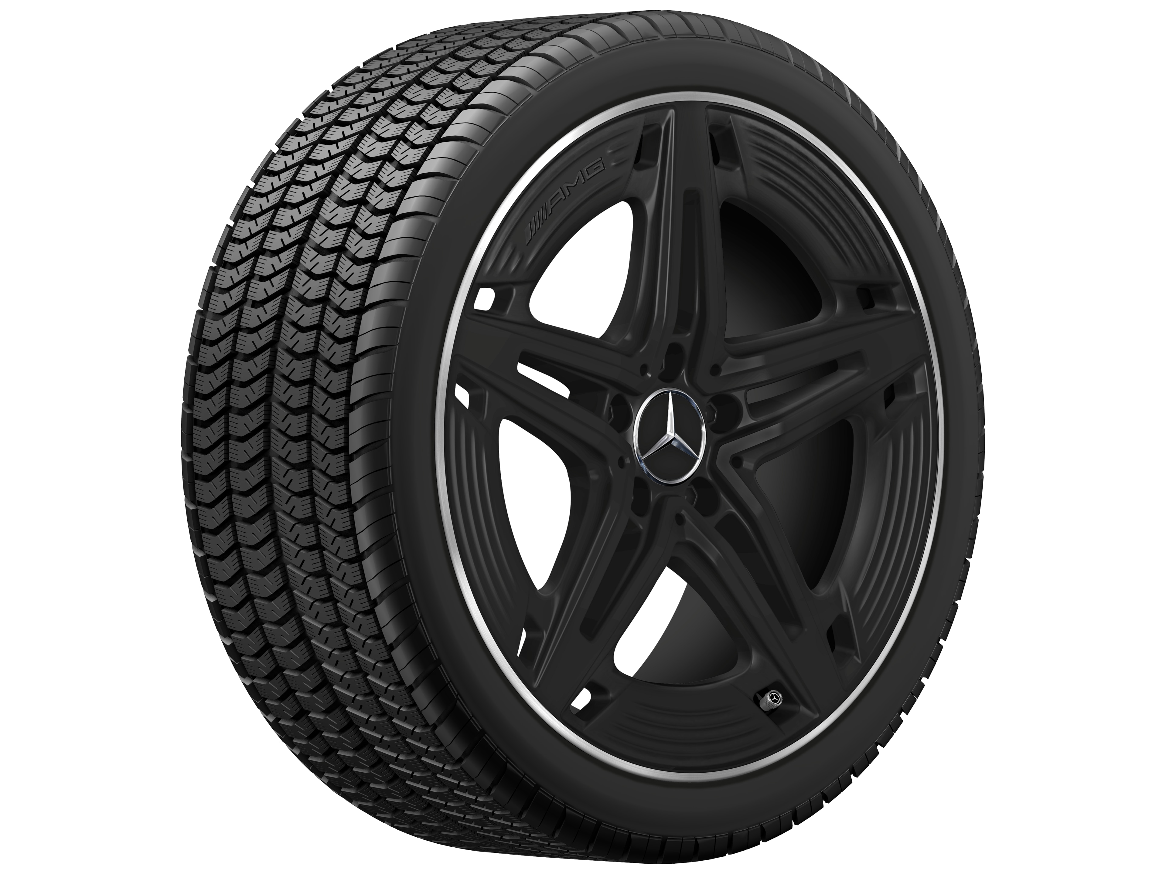 AMG 5-spoke wheel, 48.3 cm (19-inch) - 9 J x 19 ET 52, black, high-sheen