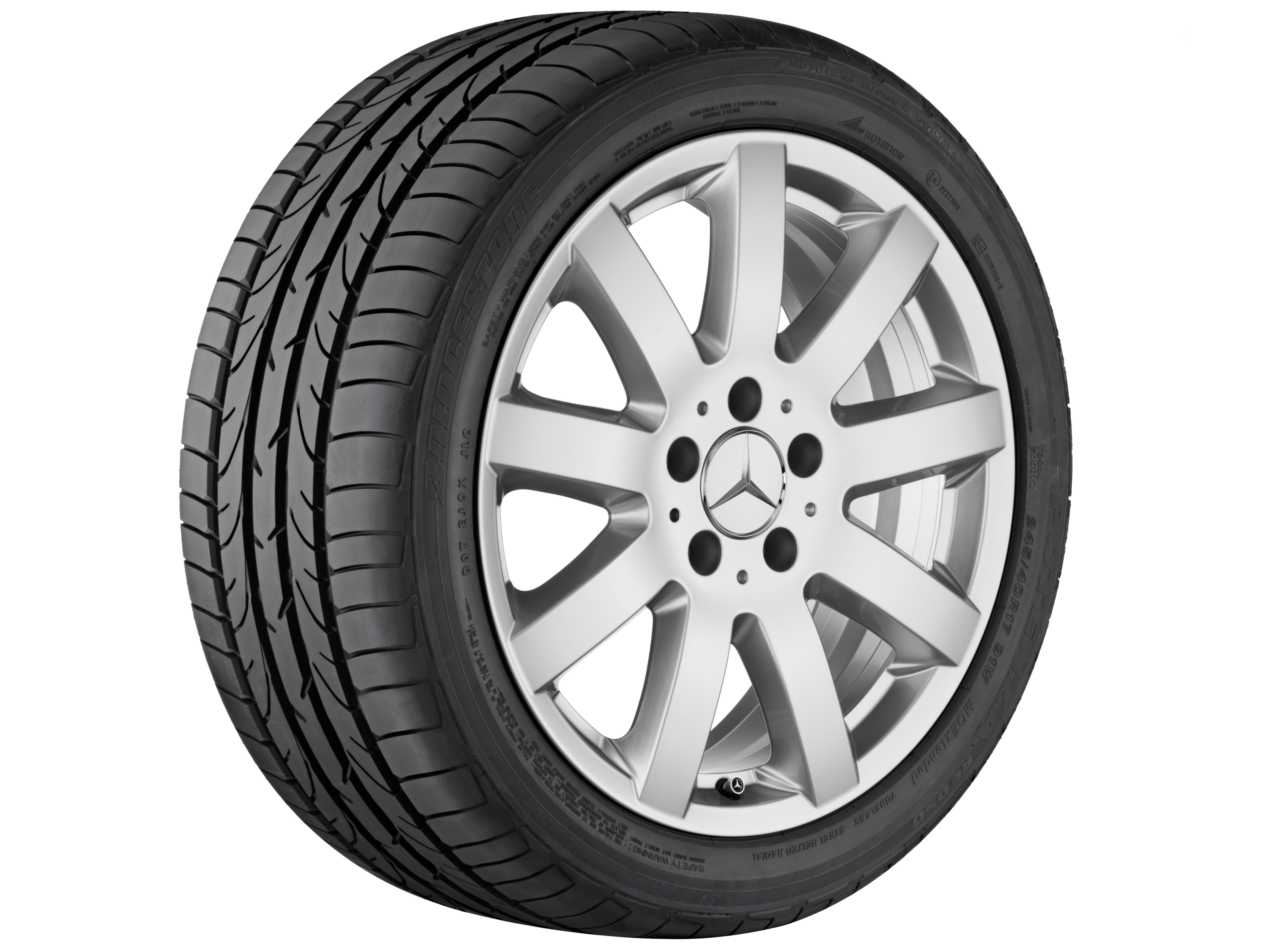 9-spoke wheel, Tarazed, 43.2 cm (17-inch) - 8 J x 17 ET 37, sterling silver