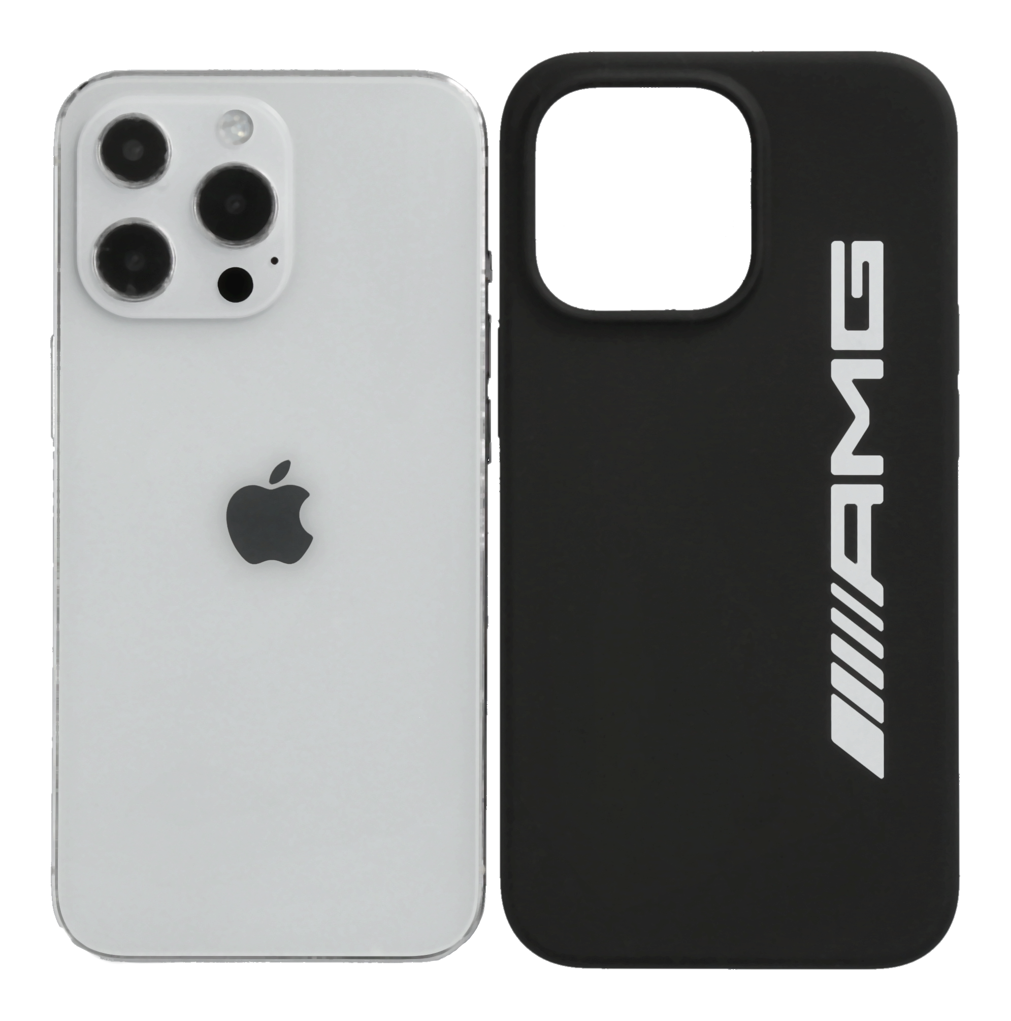 AMG Hülle für iPhone® 13 Pro - schwarz, Polycarbonat / Silikon / Mikrofaser