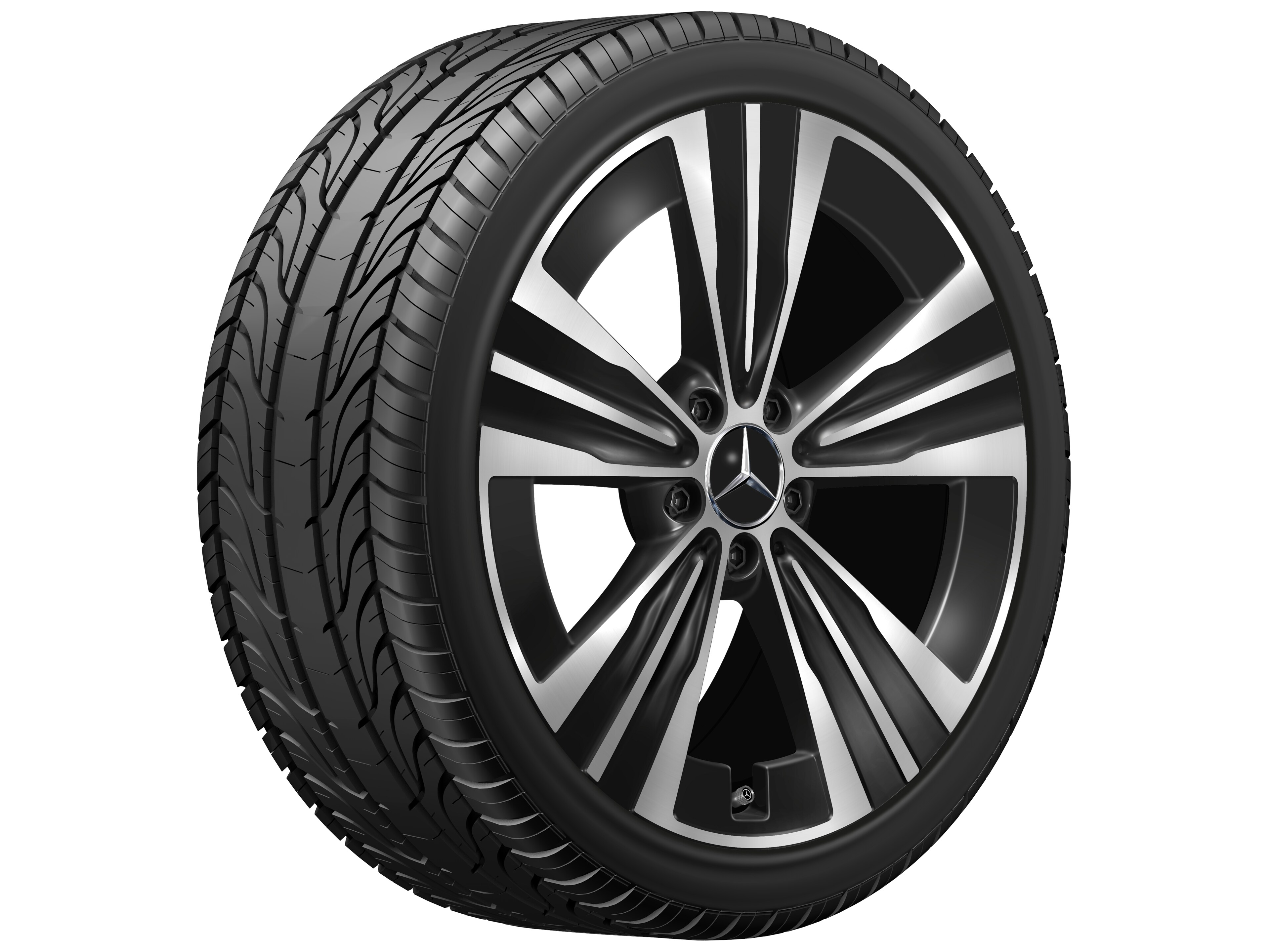 5-hole wheel, Aero, 48.3 cm (19-inch) - 7,5 J x 19 ET 48,4, black, high-sheen
