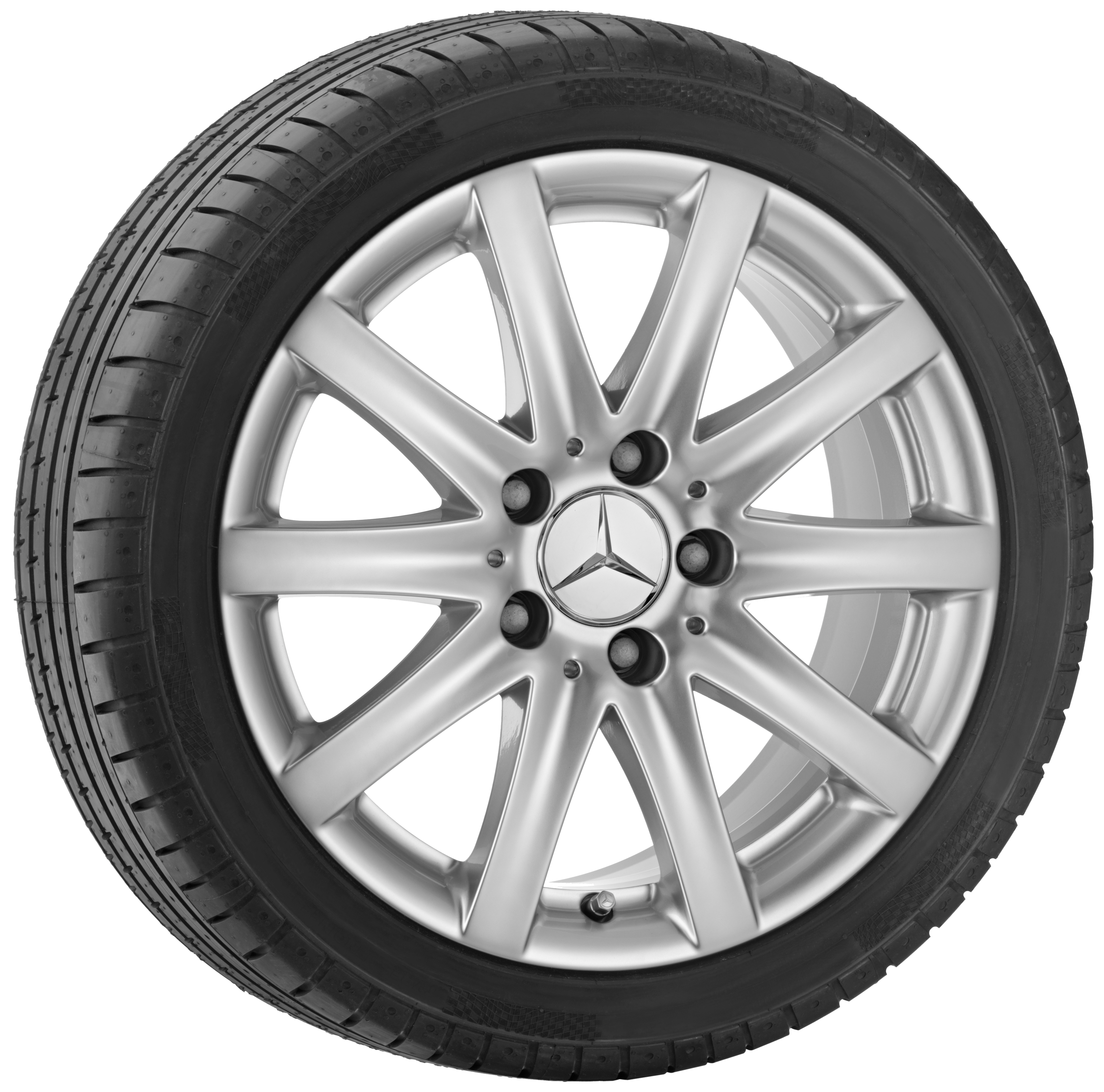 10-spoke wheel, Lugo, 40.6 cm (16-inch) - 7,5 J x 16 ET 45, silver-coloured, painted