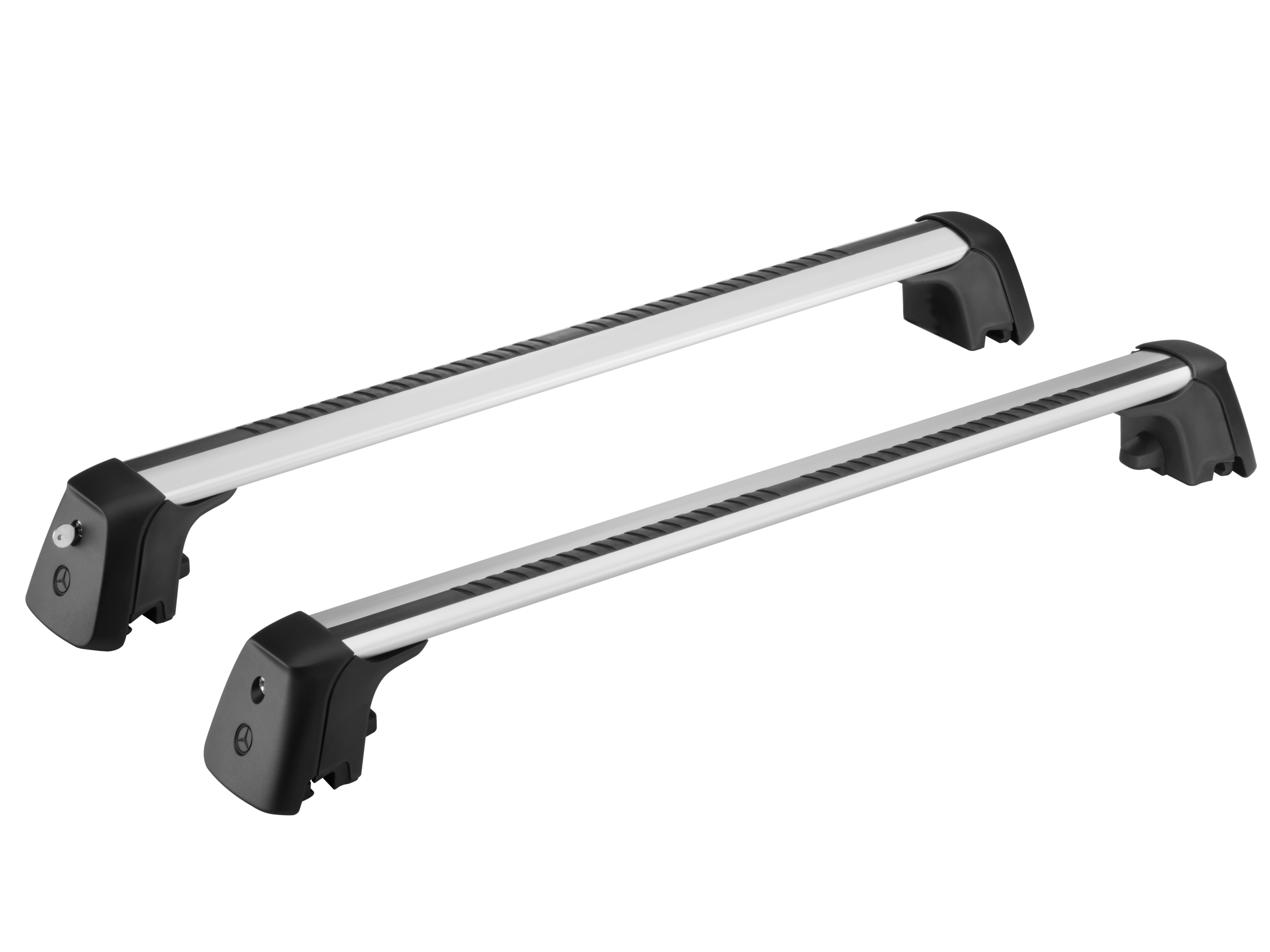 Roof rail carrier bars, Set of 2 - Aluminium, black-silver
