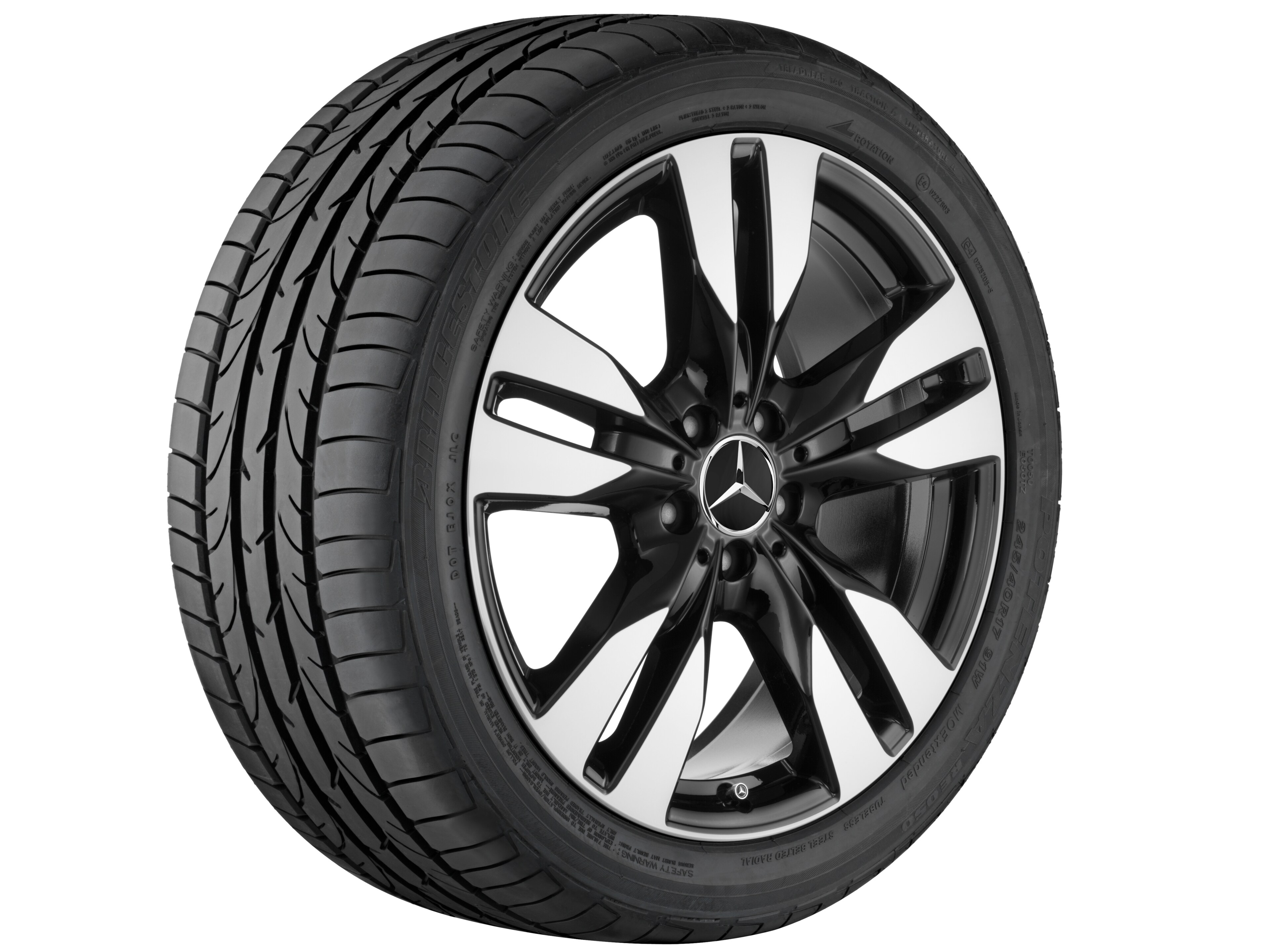 5-twin-spoke wheel, 48.3 cm (19-inch) - 8 J x 19 ET 56,5, black, high-sheen