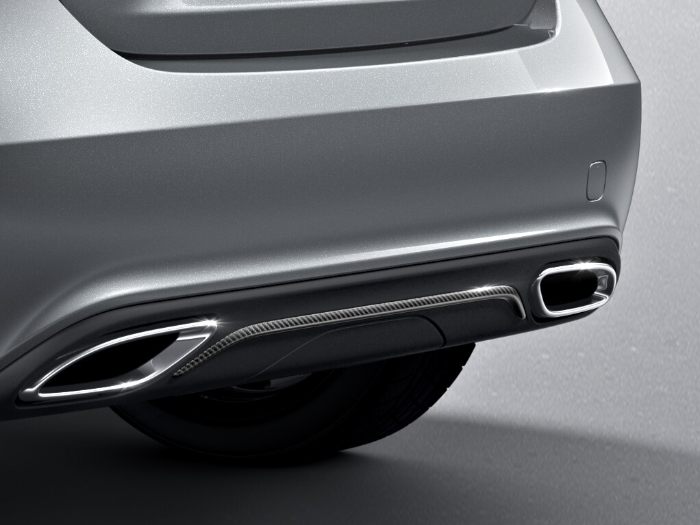 Rear trim strip, Carbon-Style, 2-pipe - Polycarbonate, carbon fibre look
