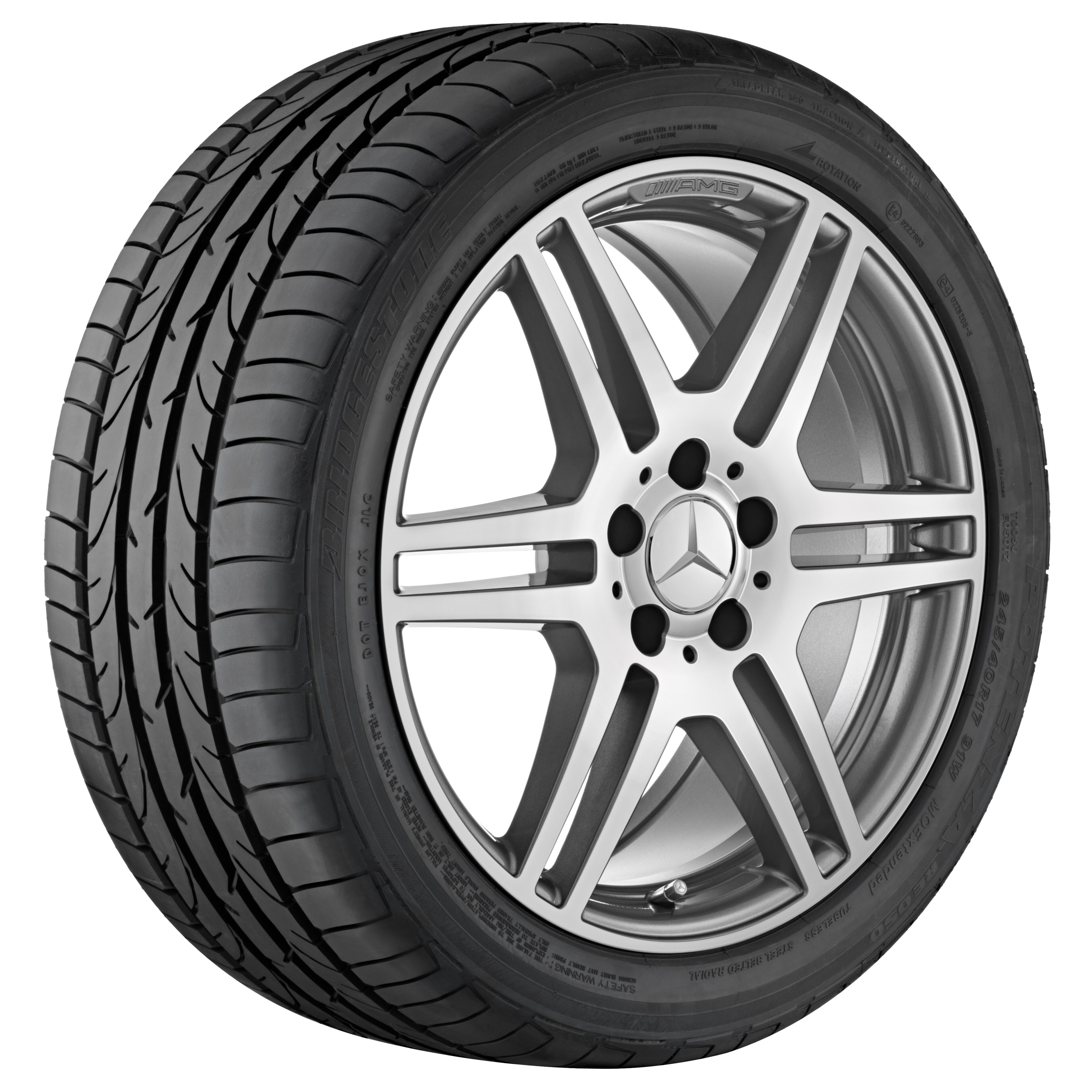 AMG 6-twin-spoke wheel, 45.7 cm (18-inch) - 8 J x 18 ET 45, titanium grey, high-sheen