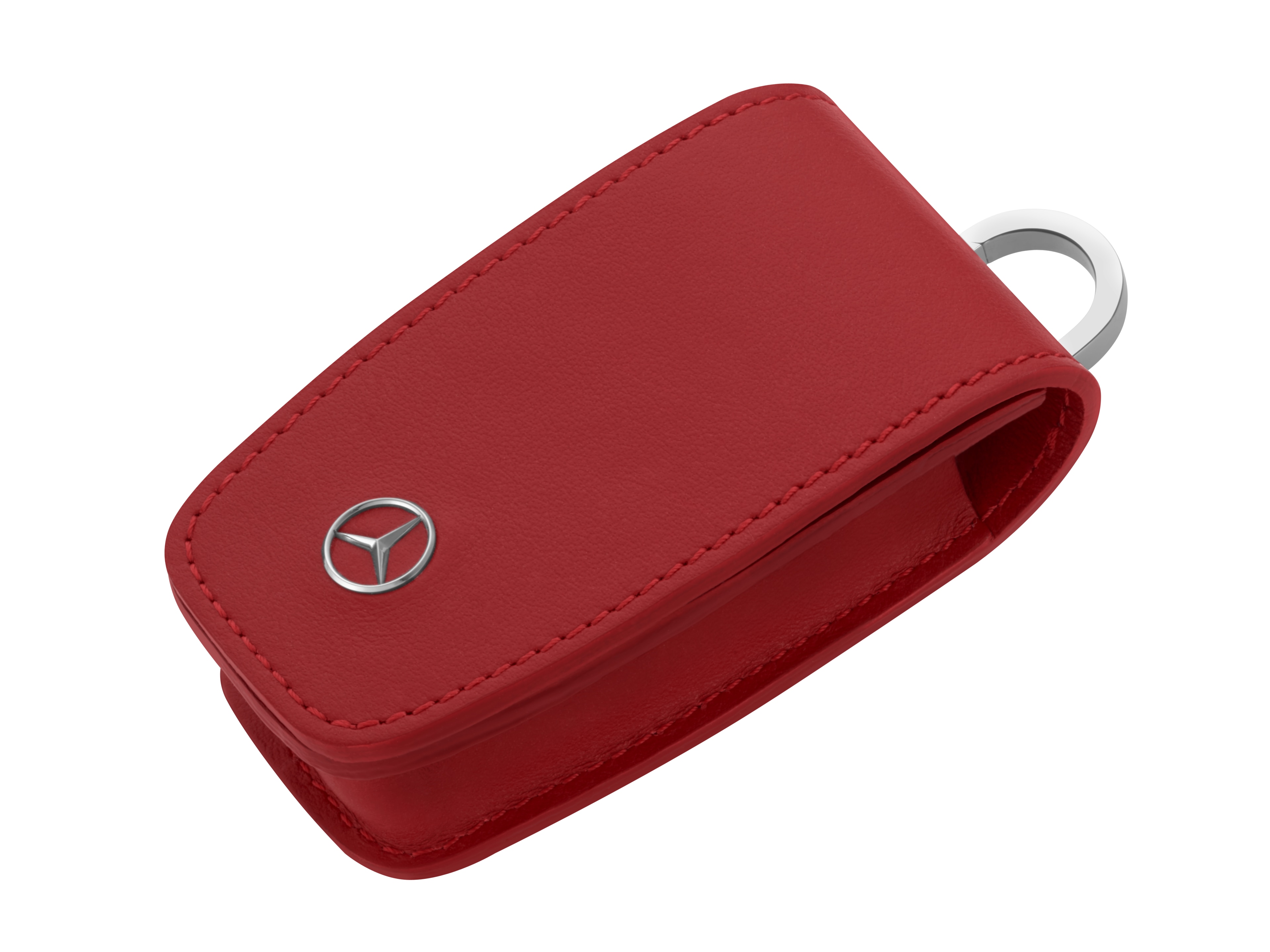 Key case - red, Leather / Stainless steel