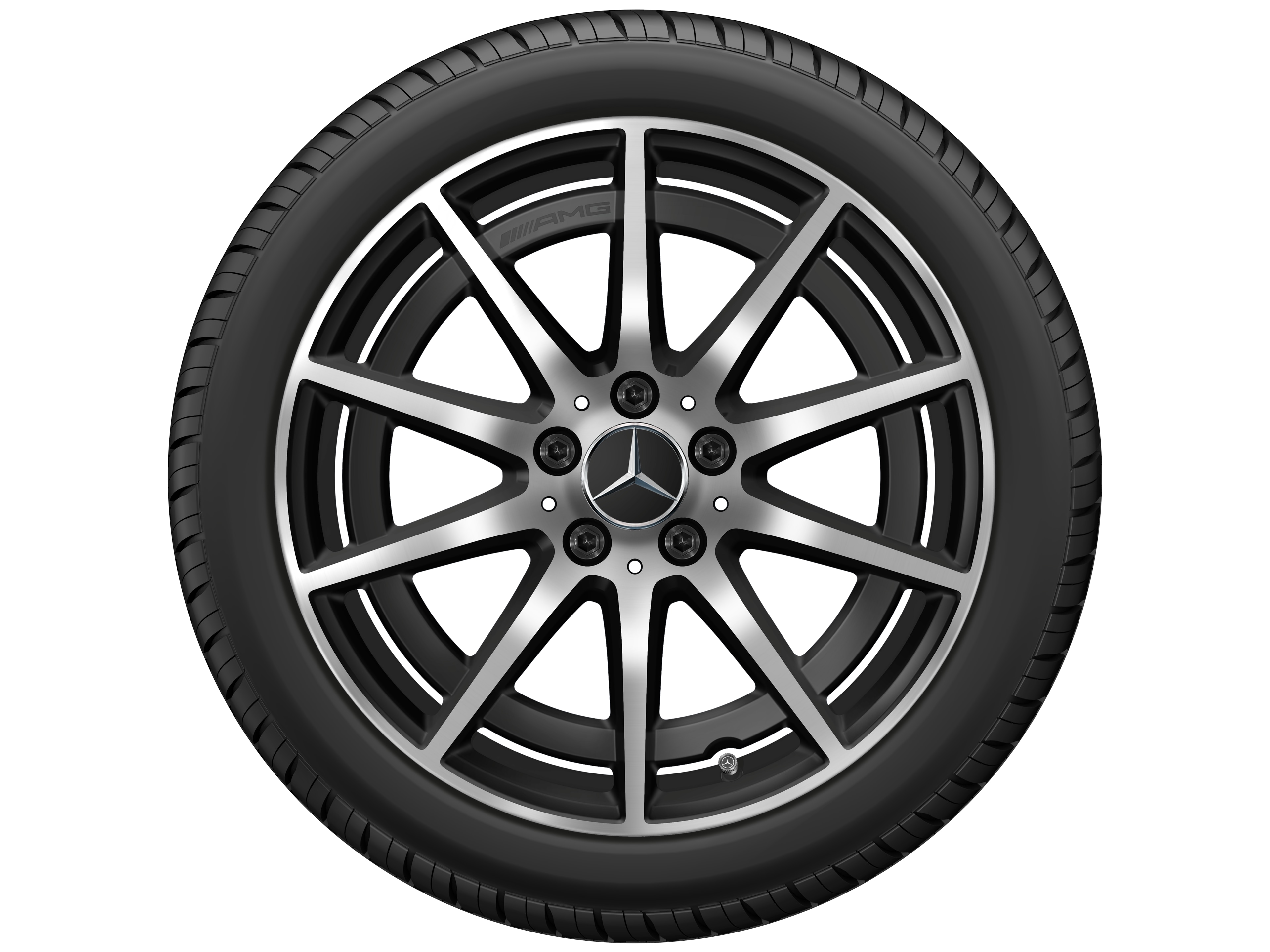 AMG 10-spoke wheel, 45.7 cm (18-inch) - 8,5 J x 18 ET 46, matt black, high-sheen
