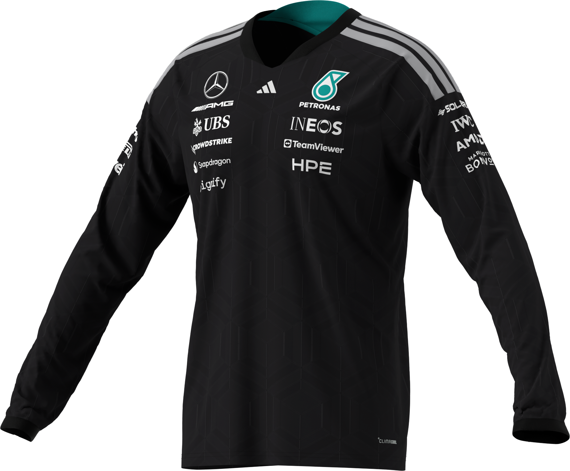 Men's long sleeve shirt, Driver, Mercedes-AMG F1 - black, XS