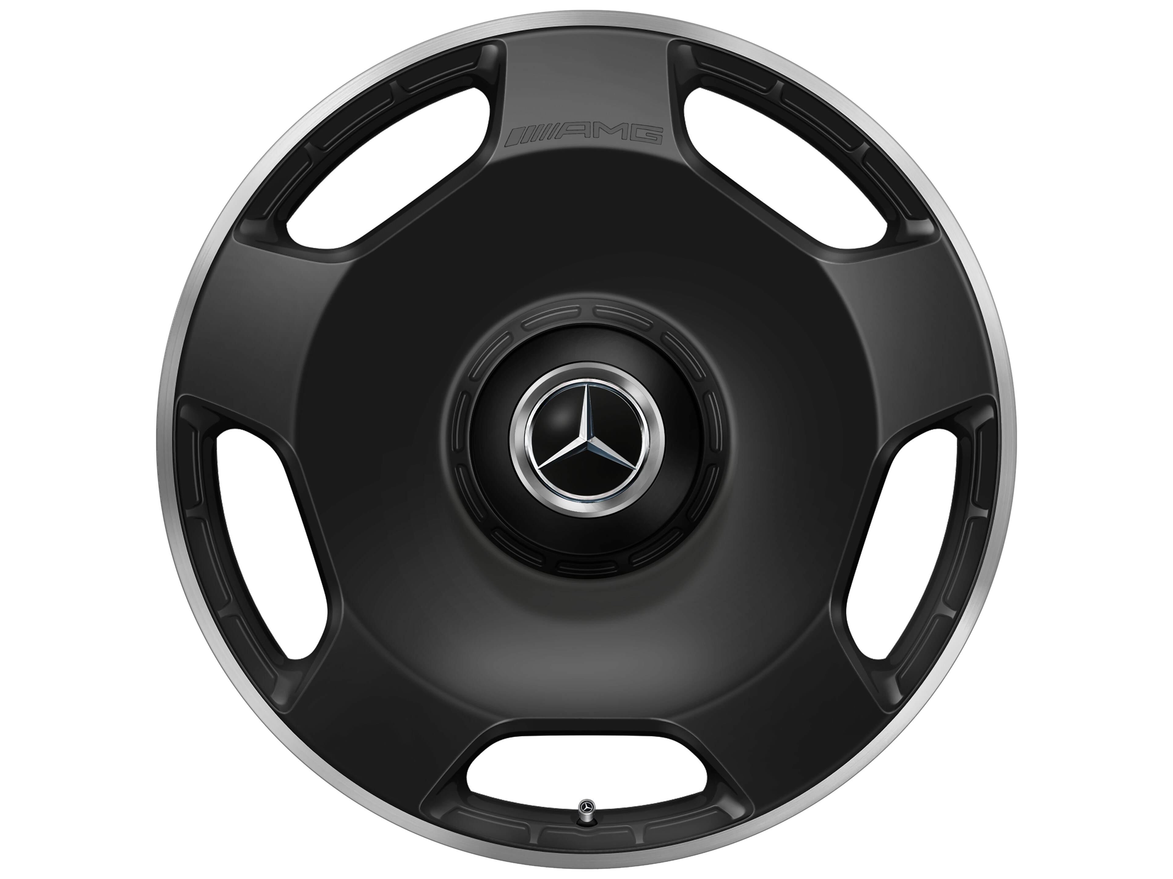 AMG forged wheel in a 5-hole design, 58.4 cm (23-inch), High-sheen rim flange - 10 J x 23 ET 45, matt black, high-sheen rim flange