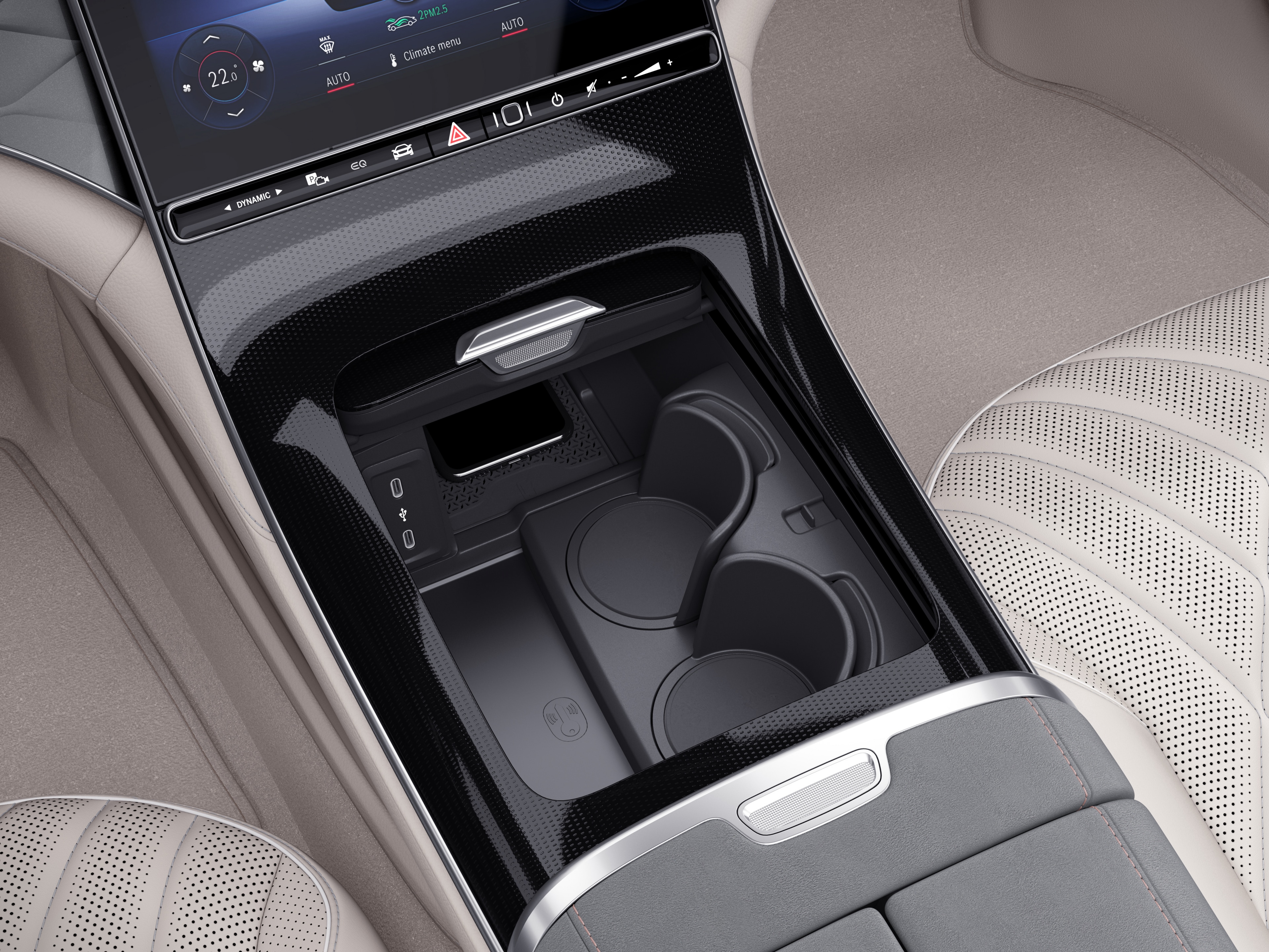 Drinks holder, Centre console - black, Plastic