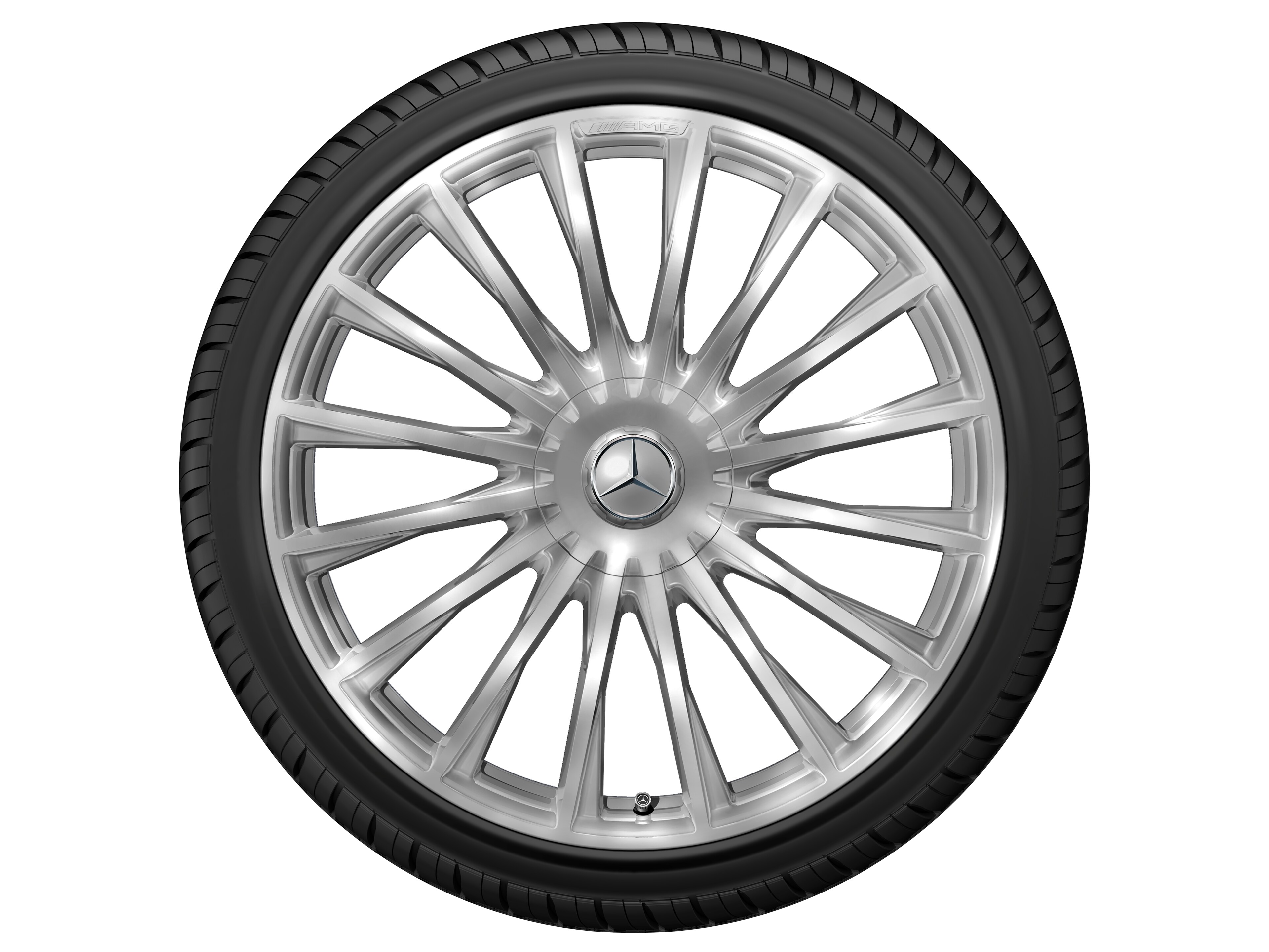 AMG multi-spoke forged wheel, 53.3 cm (21-inch) - 10,5 J x 21 ET 50, silver-coloured, high-gloss polished