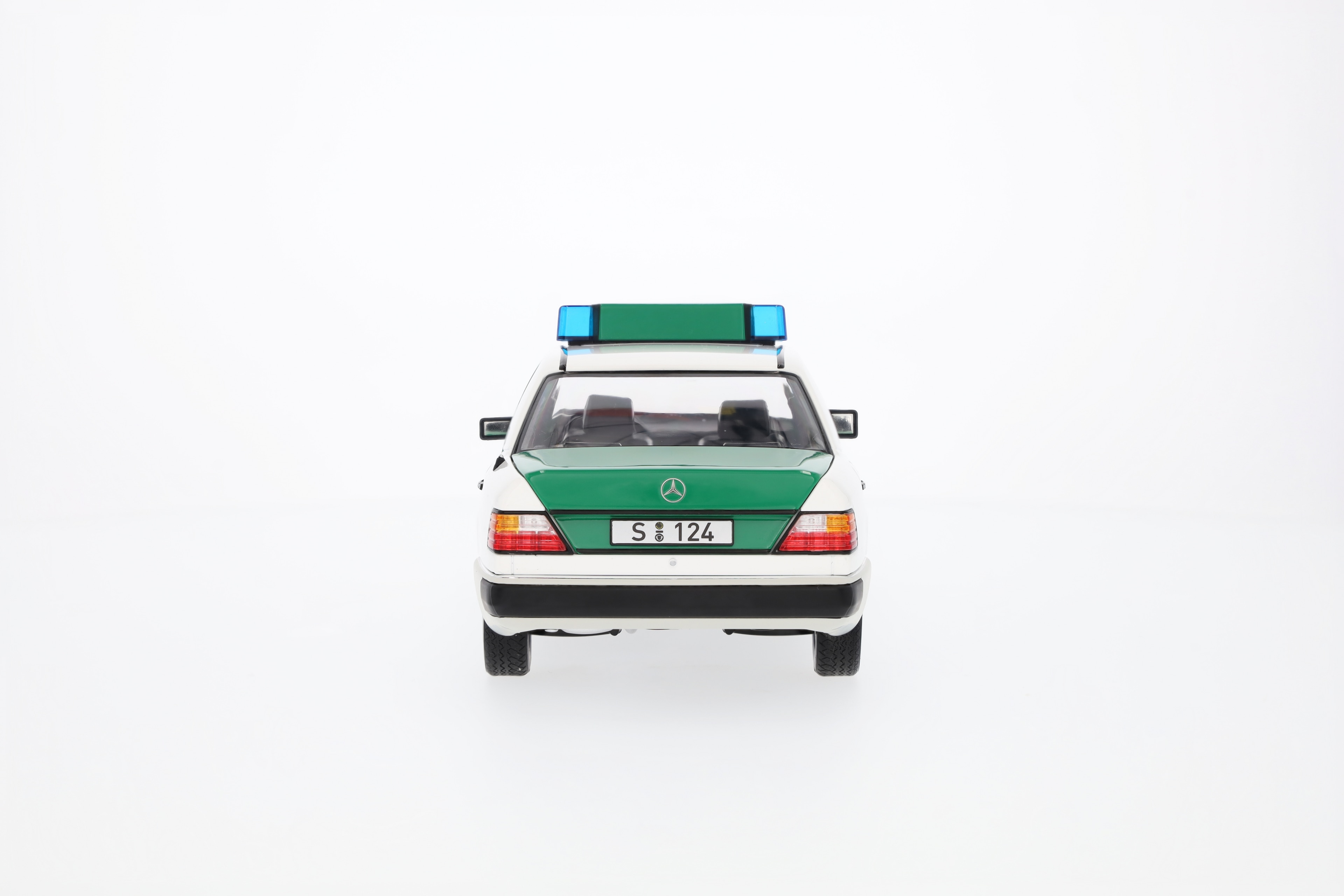 230 E, W 124 (1989-1993), Saloon, Police - white / green, Norev, 1:18