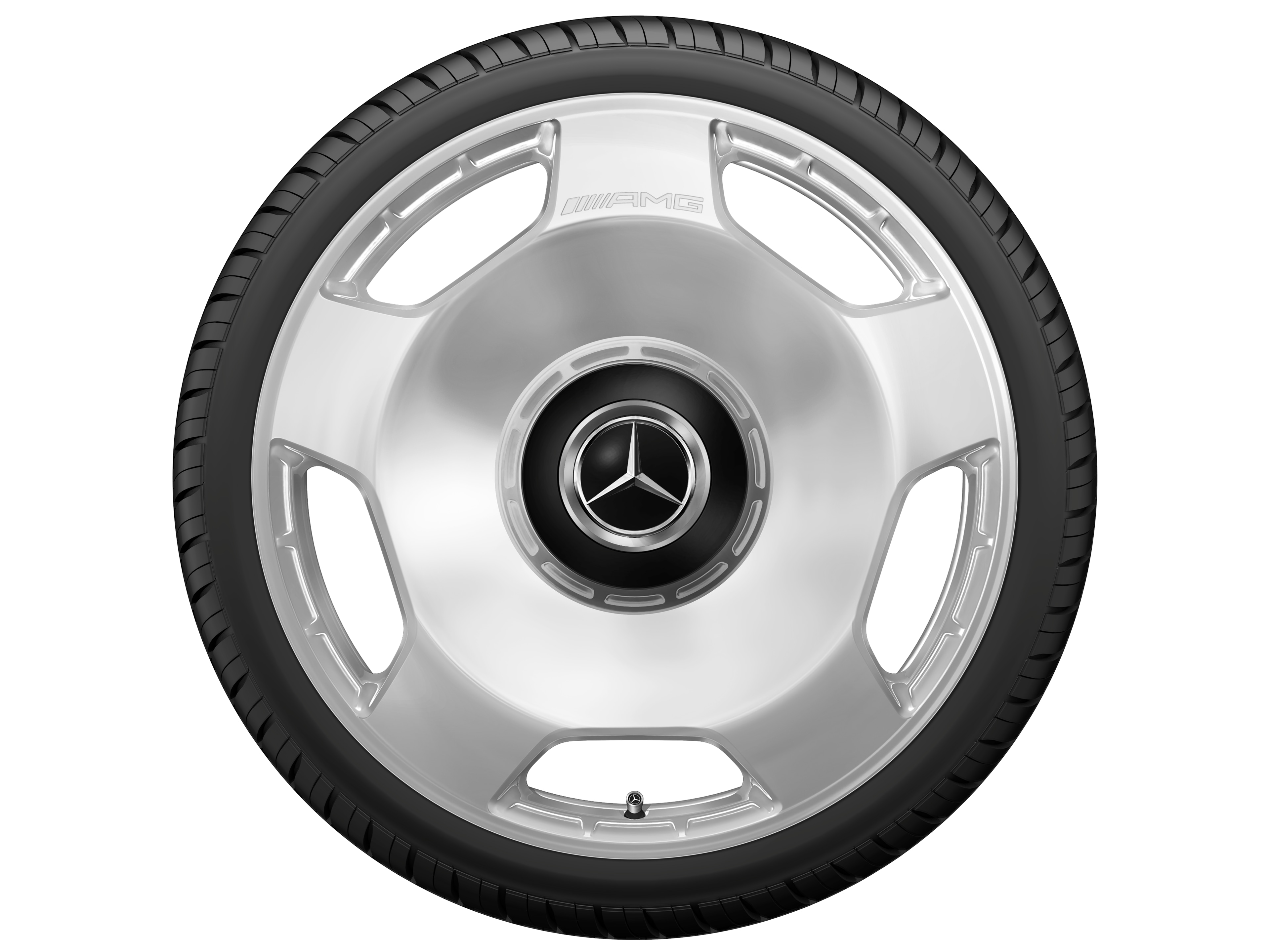 AMG forged wheel in a 5-hole design, 53.3 cm (21-inch) - 10 J x 21 ET 30, silver-coloured, high-gloss polished