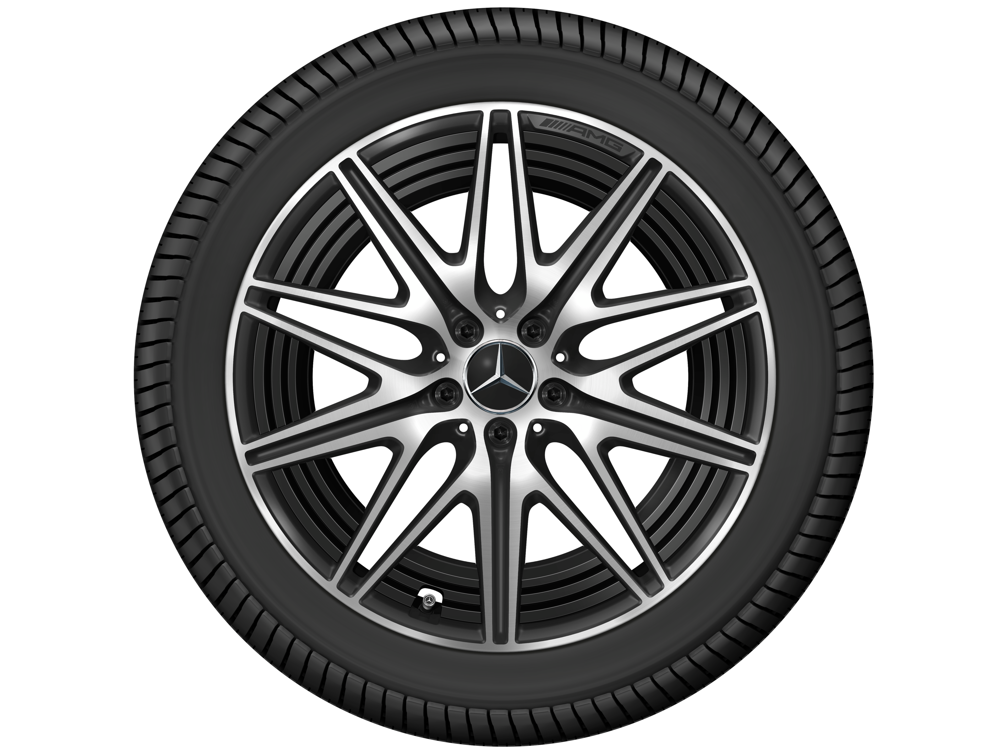 AMG 10-spoke wheel, 50.8 cm (20-inch) - 9,5 J x 20 ET 32,1, matt black, high-sheen