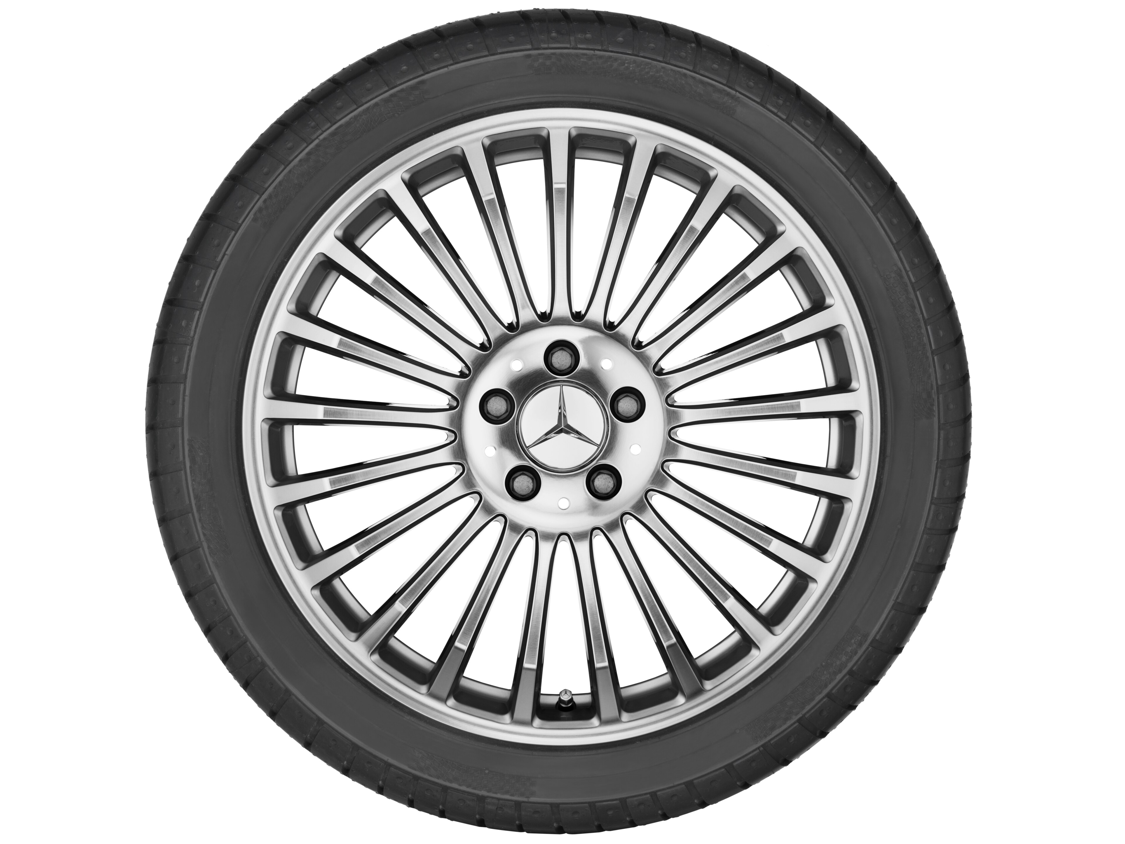 21-spoke wheel, 48.3 cm (19-inch) - 8 J x 19 ET 67, titanium silver, high-sheen