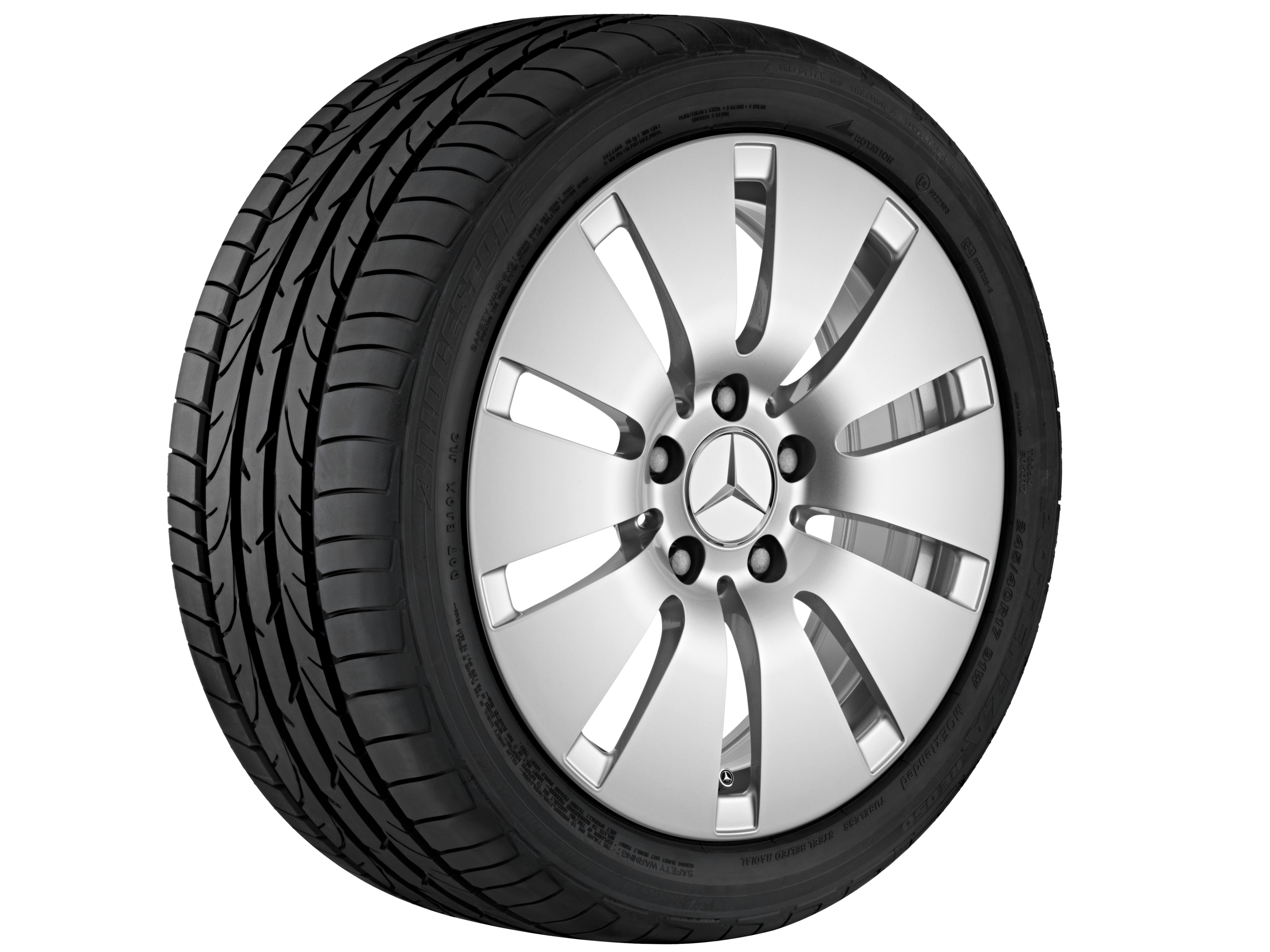 10-hole wheel, 45.7 cm (18-inch) - 8 J x 18 ET 43, vanadium silver