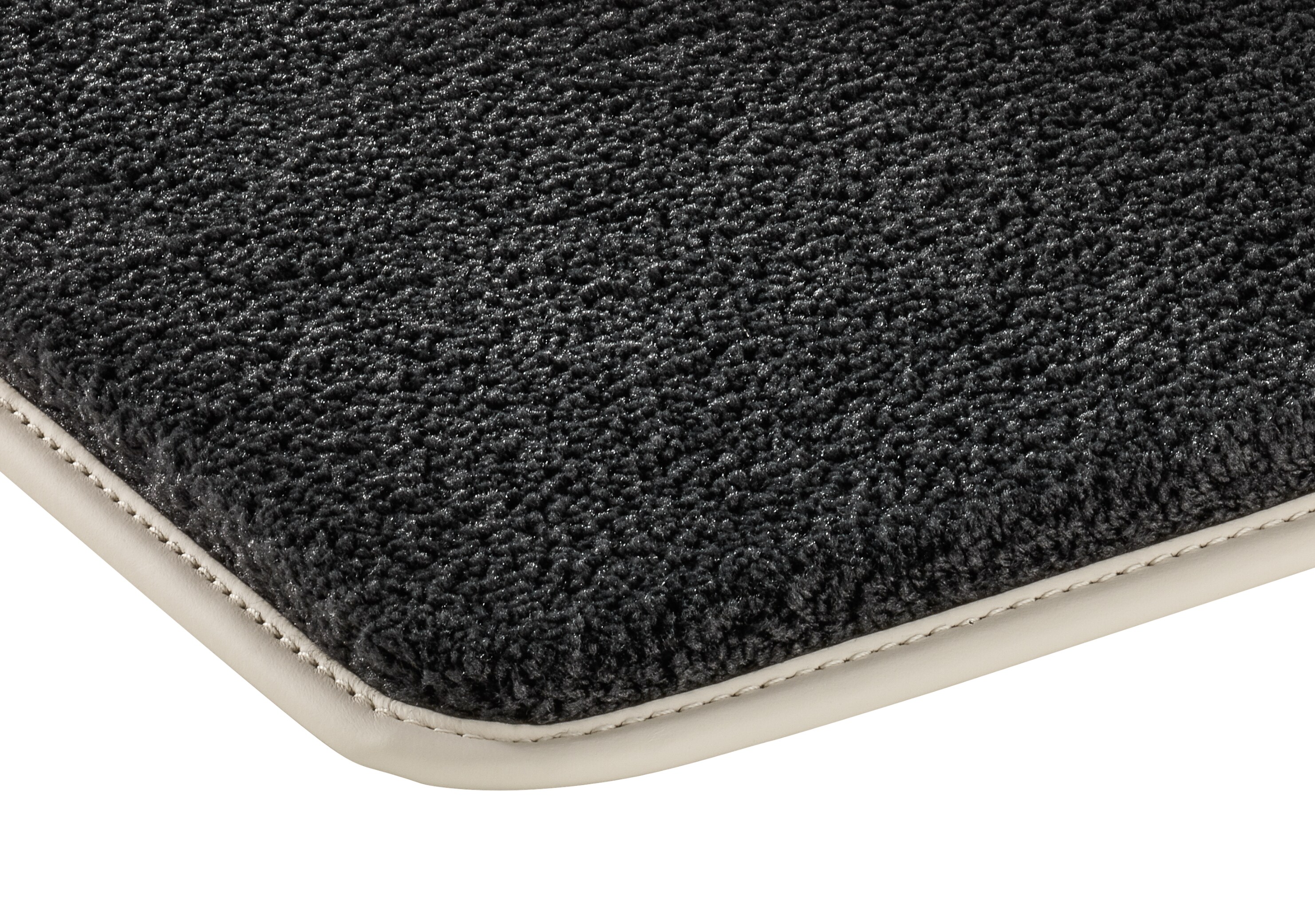 Velour floor mats EXCLUSIVE, Rear, Set of 2 - LHD/RHD, black / porcelain