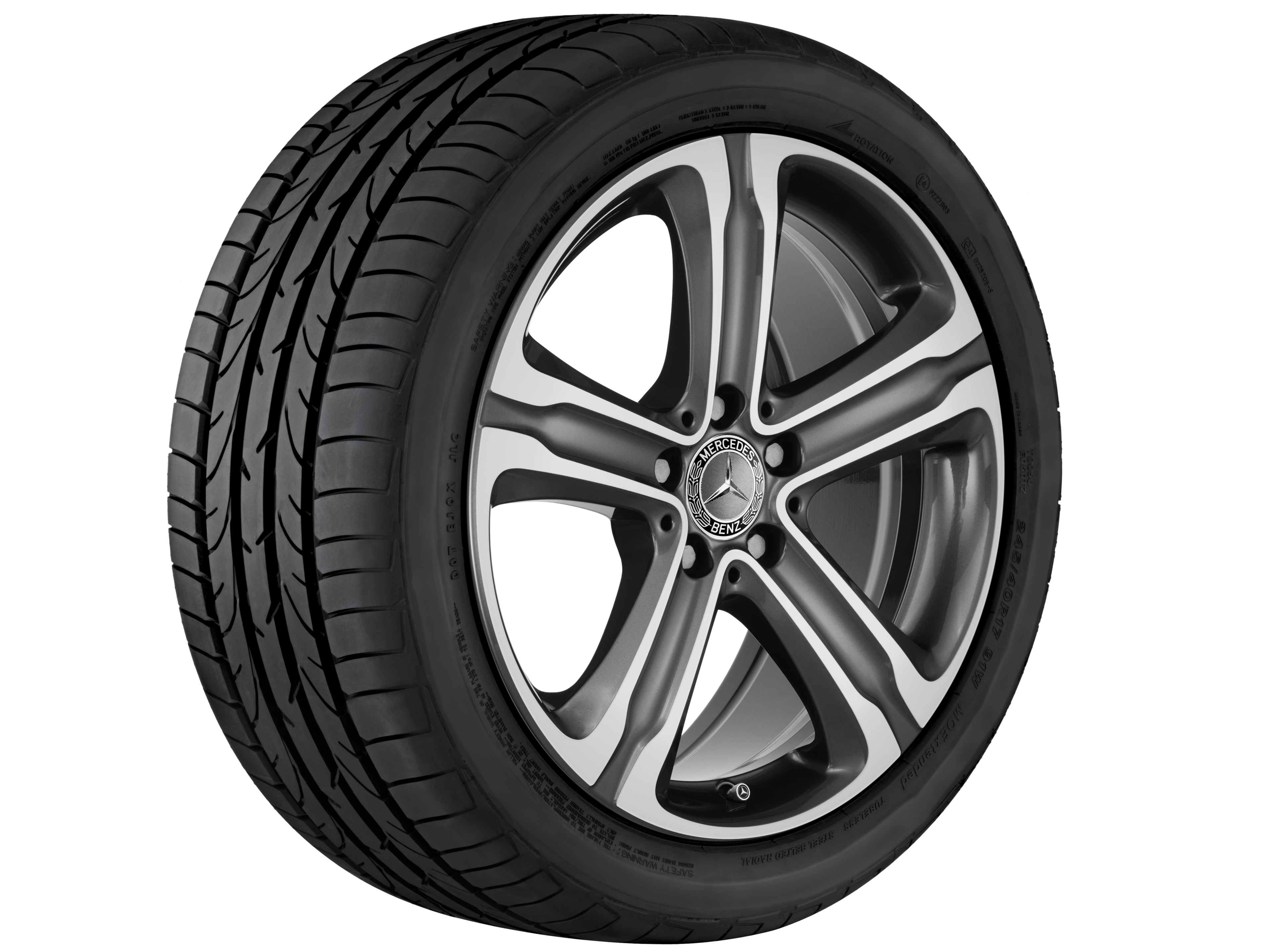 5-spoke wheel, 45.7 cm (18-inch) - 8 J x 18 ET 38, tremolite metallic, high-sheen