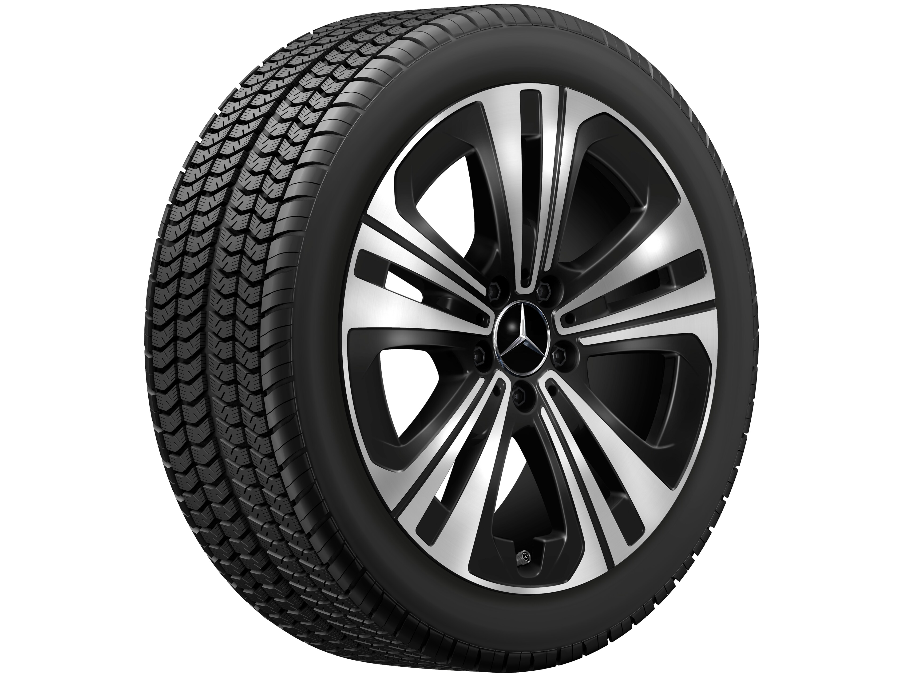 5-twin-spoke wheel, Aero, 45.7 cm (18-inch) - 7,5 J x 18 ET 48,4, black, high-sheen