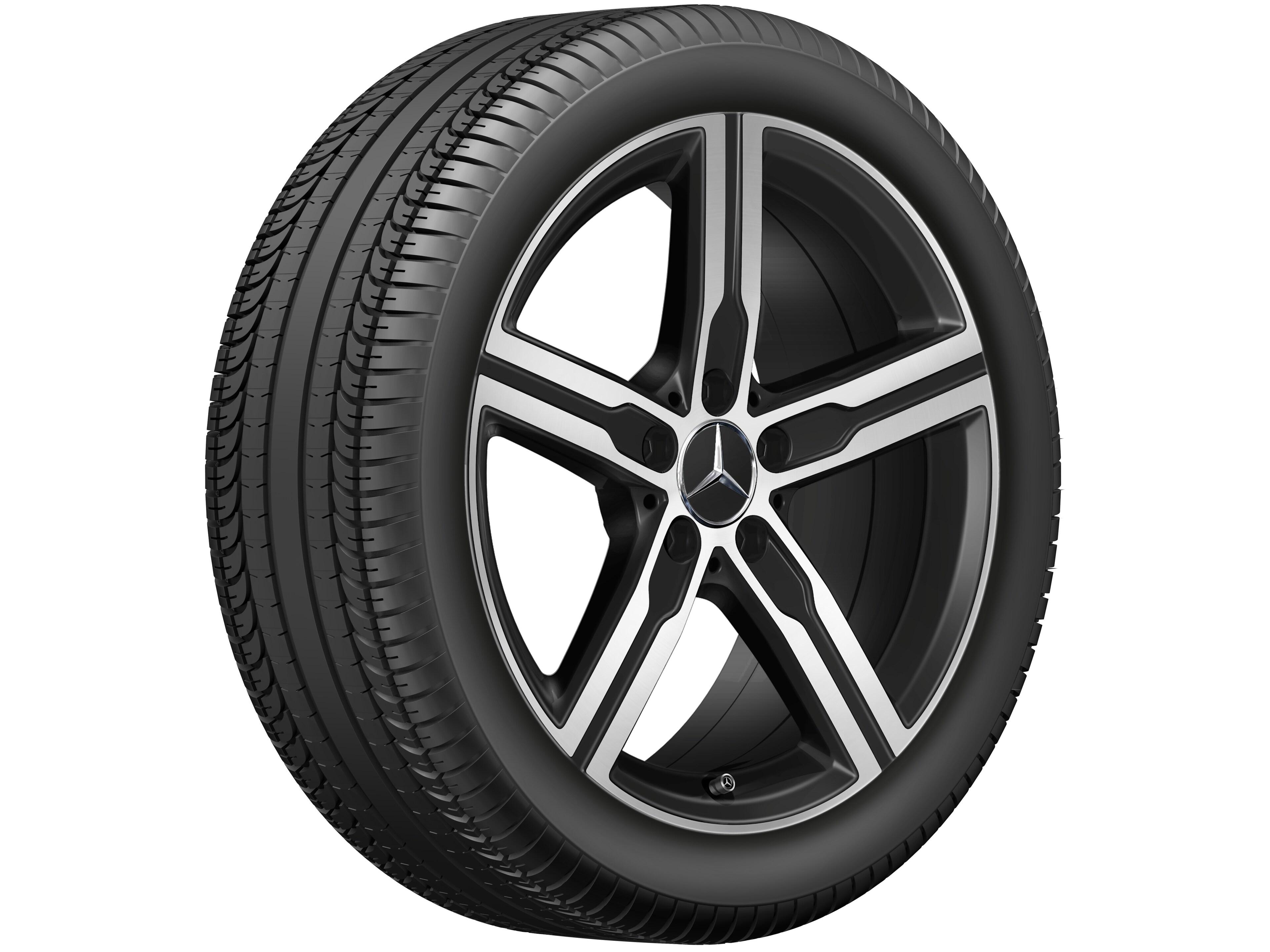 5-spoke wheel, 45.7 cm (18-inch), High-sheen finish - 7,5 J x 18 ET 49, matt black, high-sheen