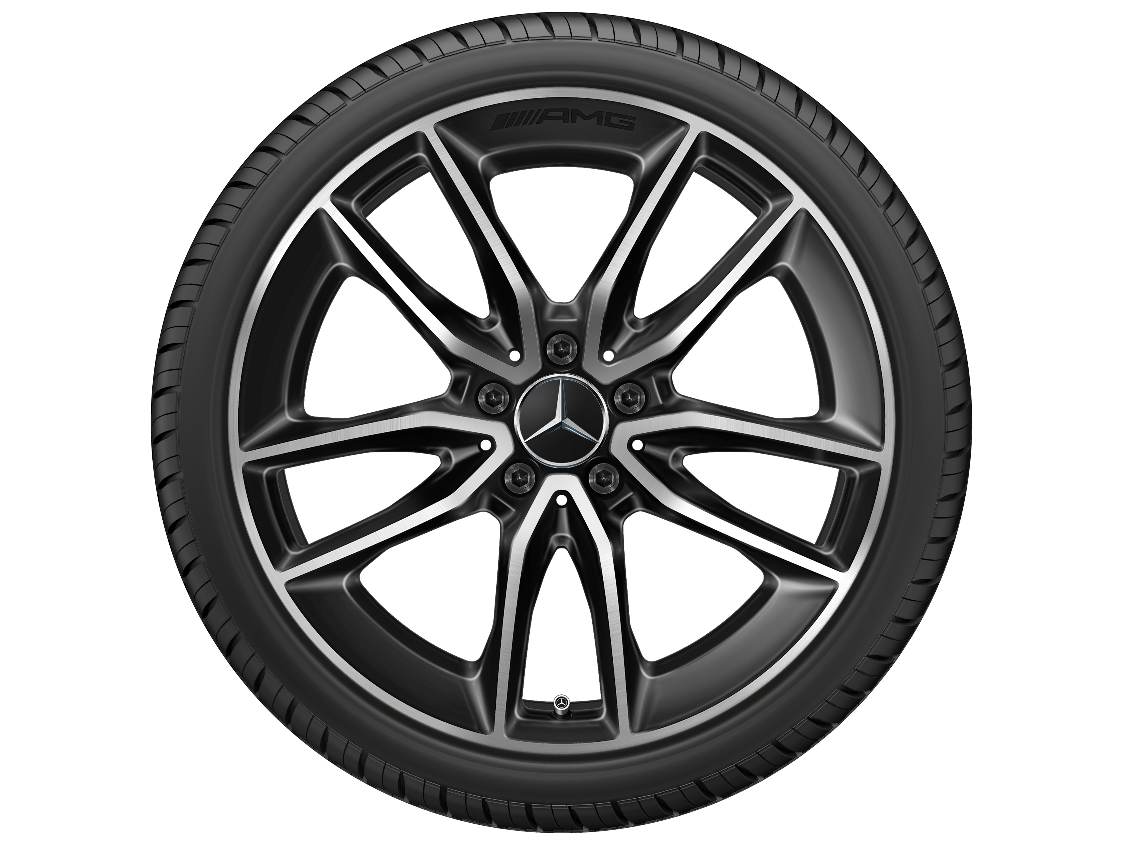 AMG 5-twin-spoke wheel, 48.3 cm (19-inch) - 8,5 J x 19 ET 55,2, black, high-sheen