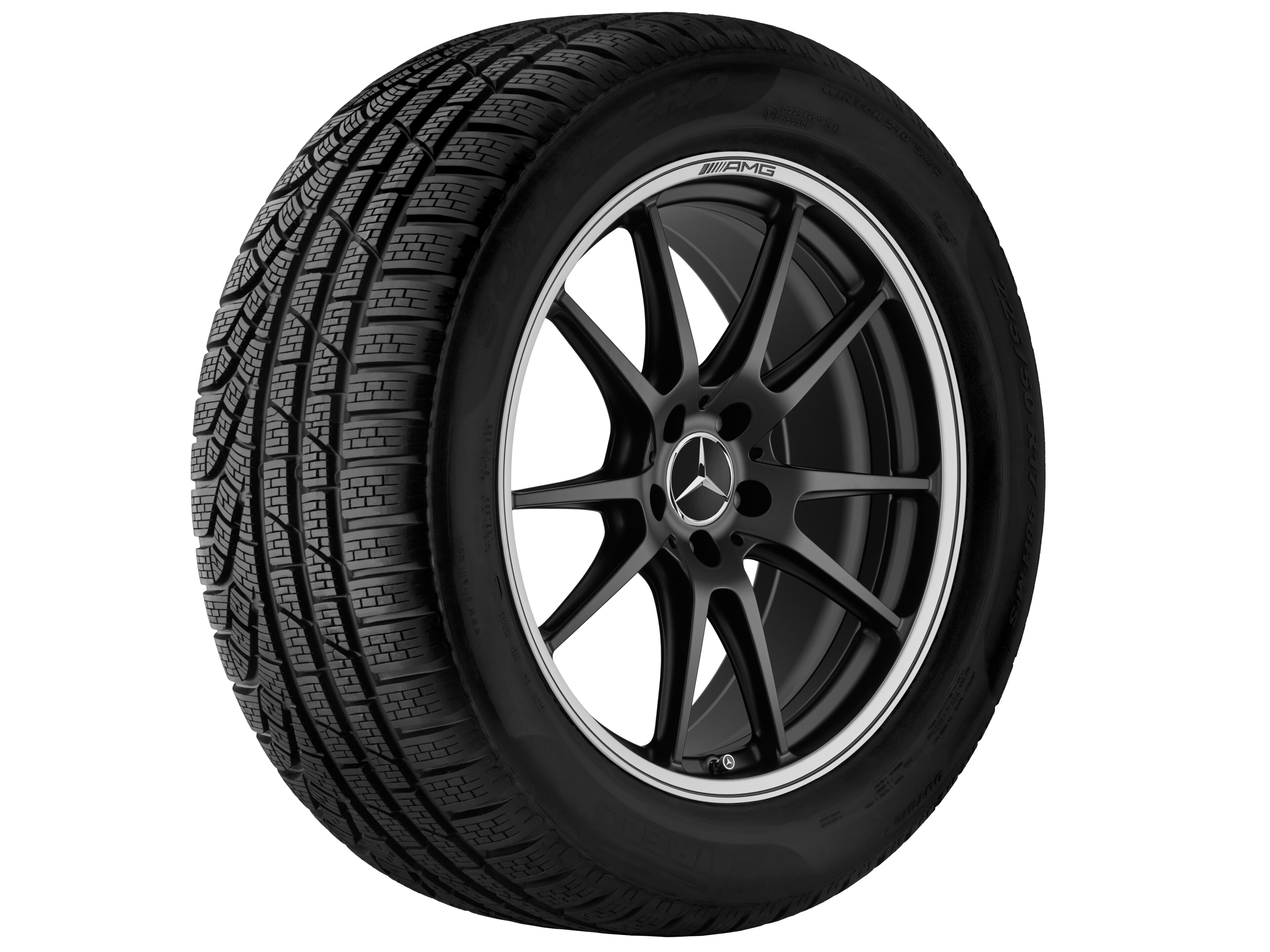 AMG forged wheel in 5-twin-spoke design, 50.8 cm (20-inch), High-sheen rim flange - 10,5 J x 20 ET 57, matt black, high-sheen