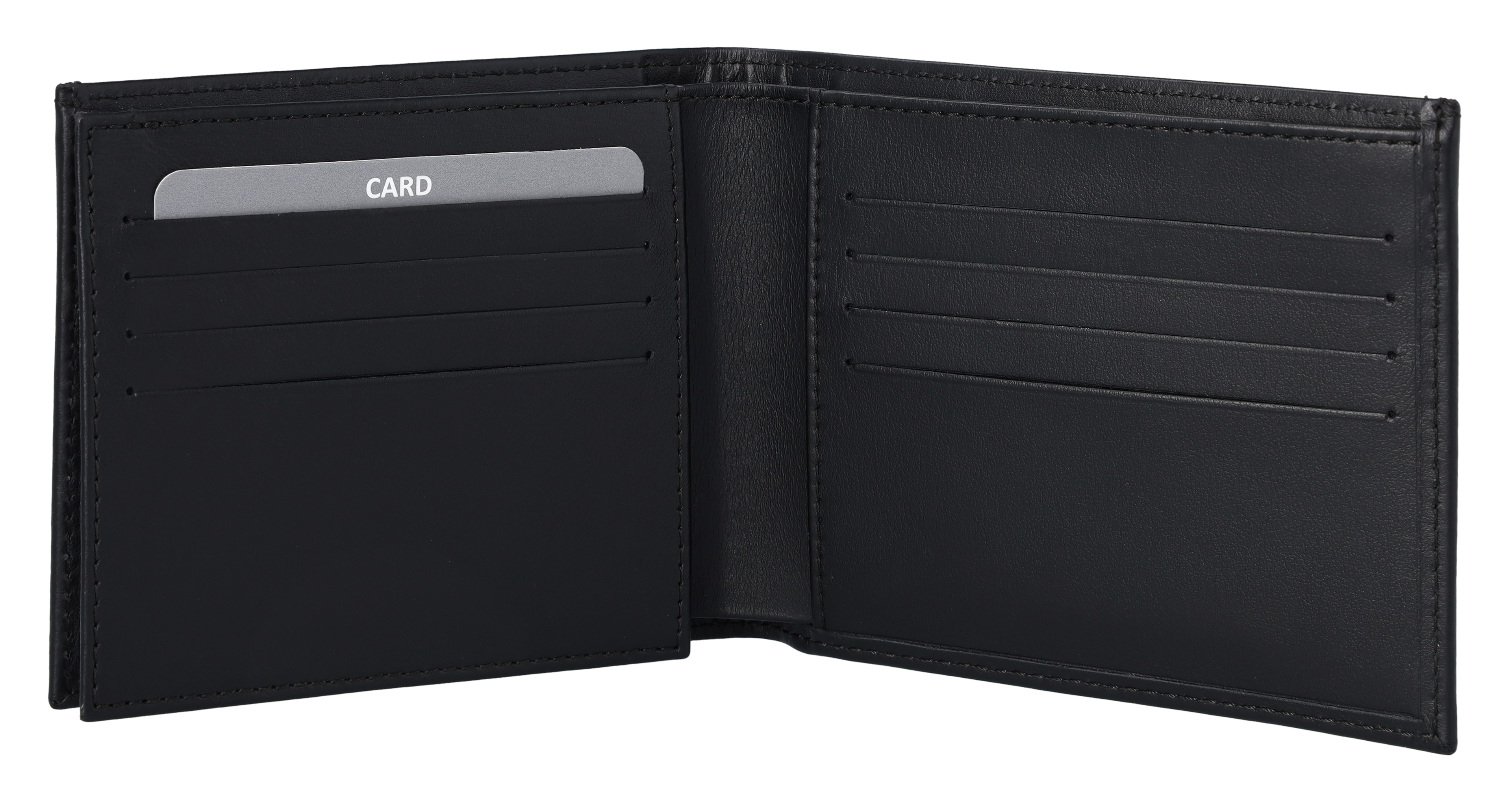 AMG wallet, without coin compartment - black, Leather