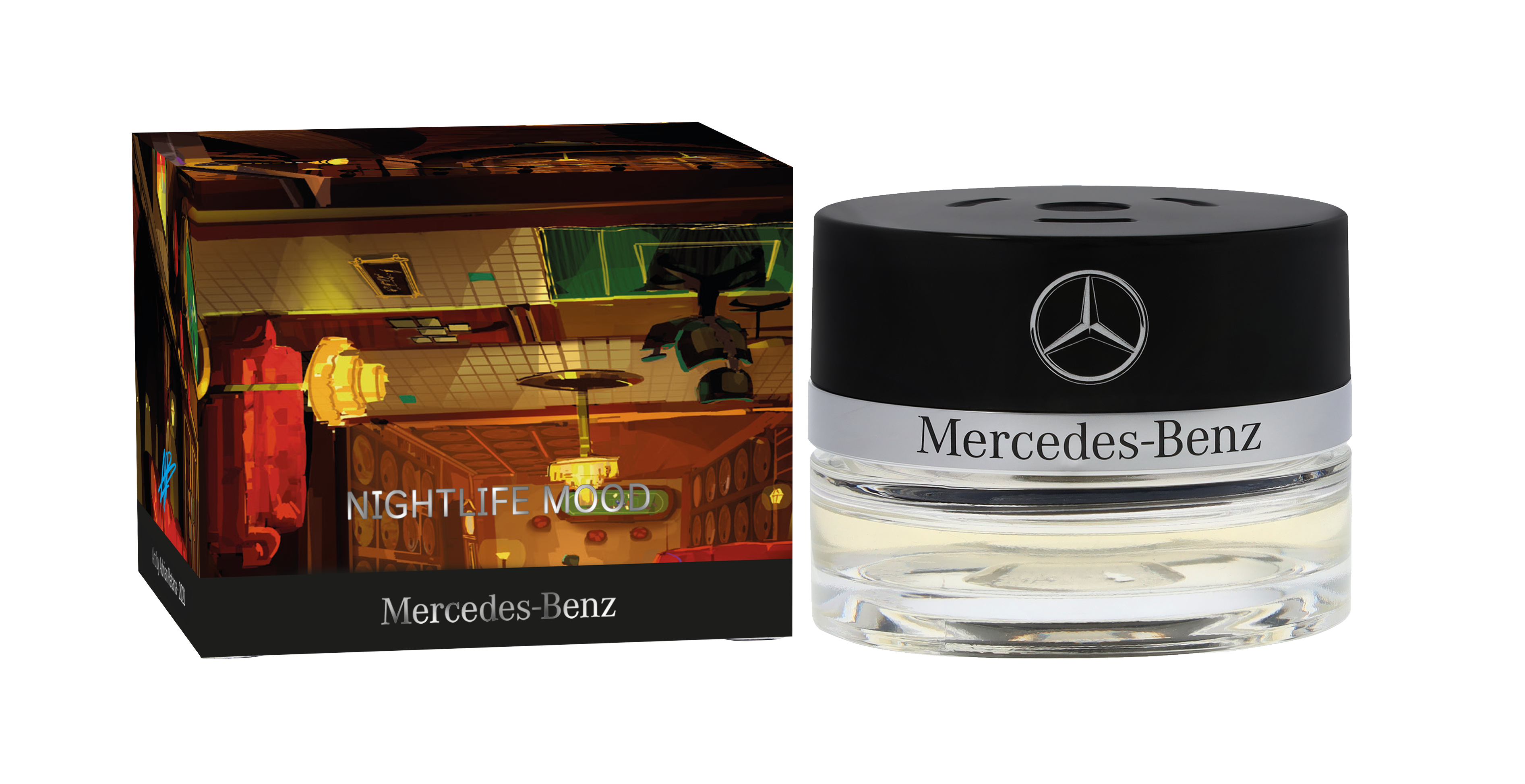 Flacon, NIGHTLIFE MOOD - transparent / black, Glass, 15 ml