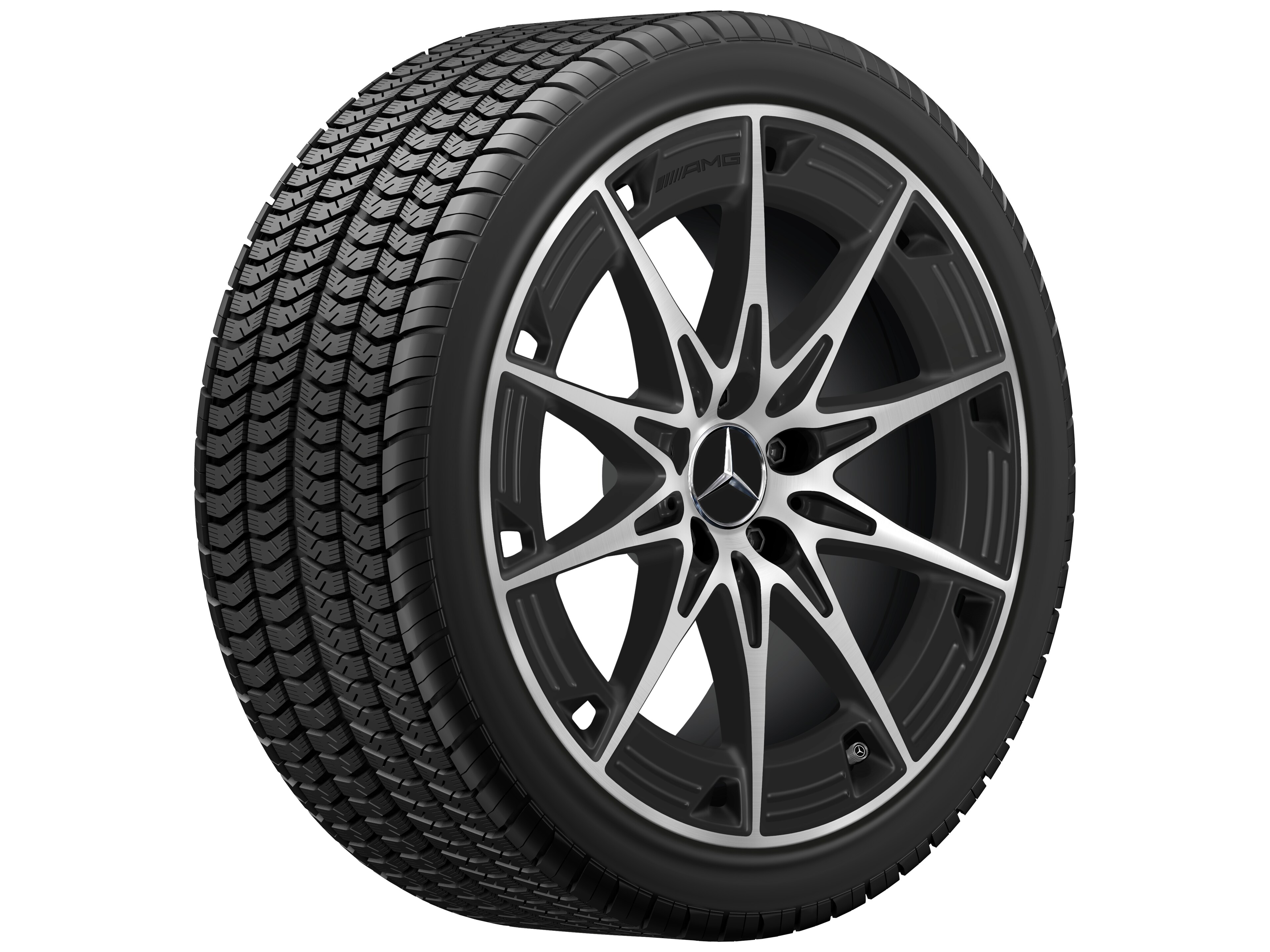 AMG light-alloy wheel, in 10-spoke design, 48.3 cm (19-inch) - 9 J x 19 ET 48, matt black, high-sheen