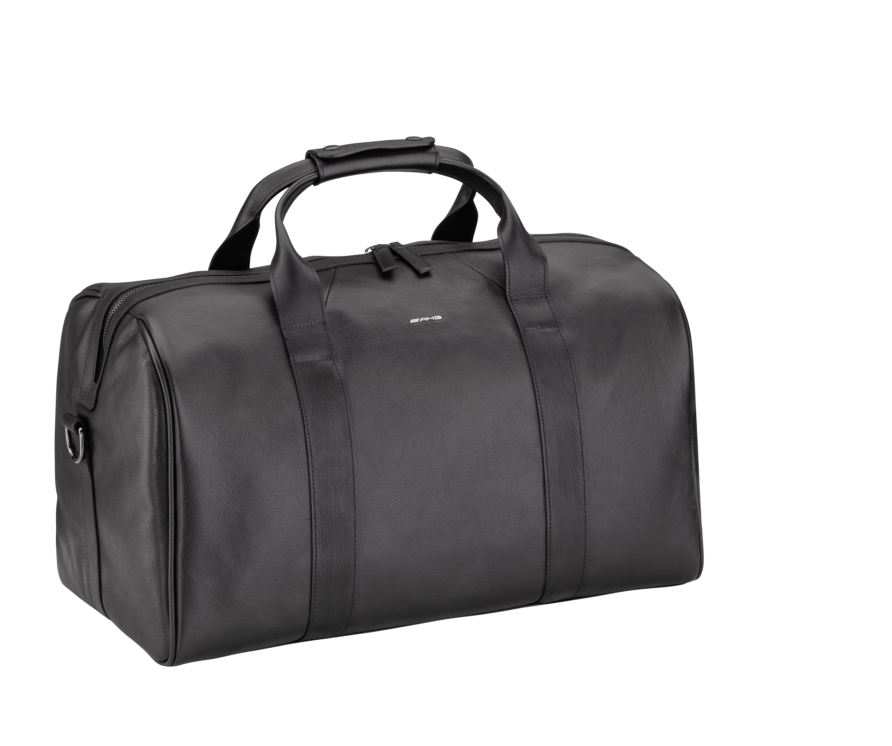 AMG weekend bag - black, Leather / Polyester