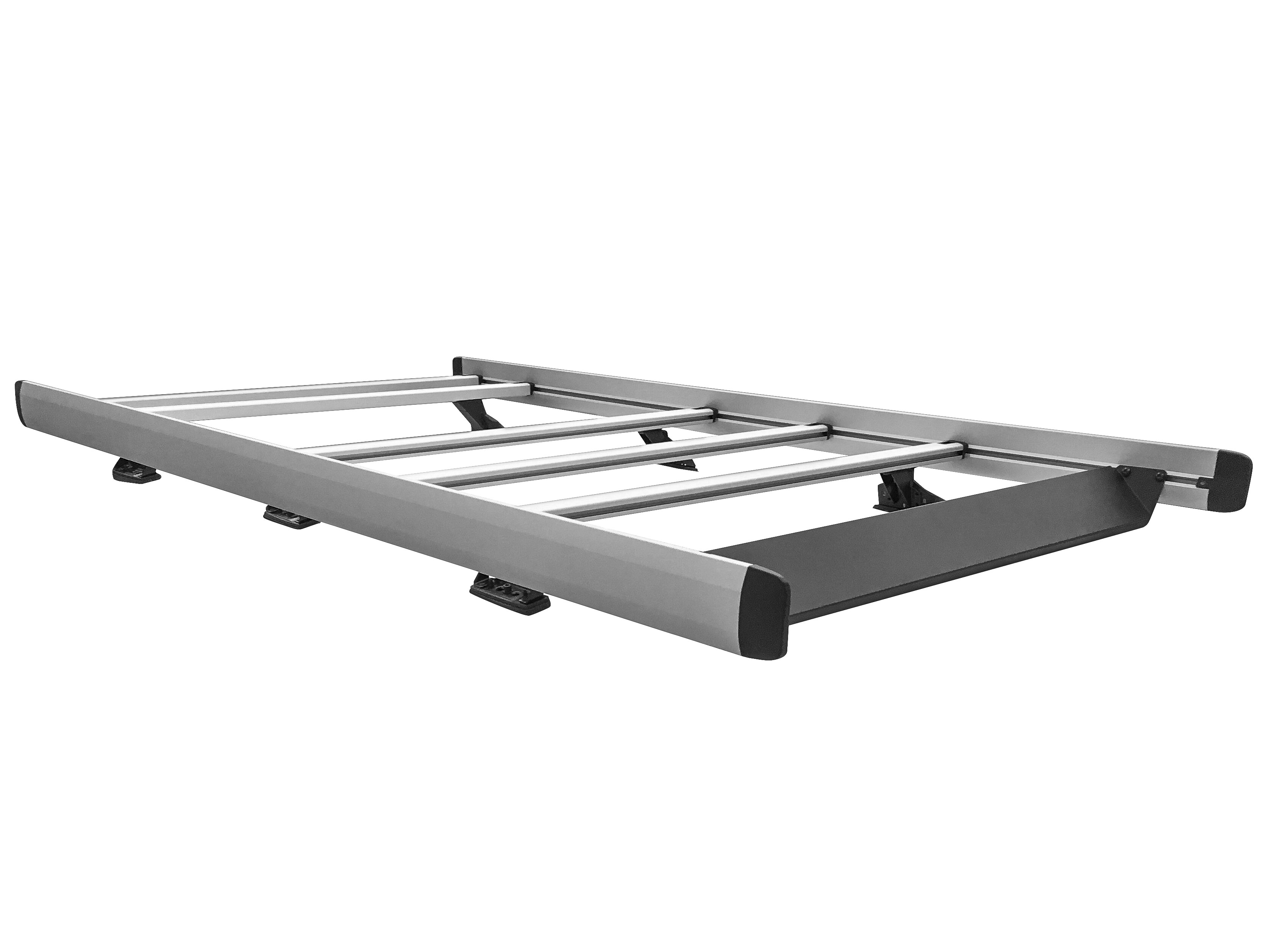 Cargo basket, compact, with loading roller, for length L1 - Aluminium / Steel, black-silver, Paint
