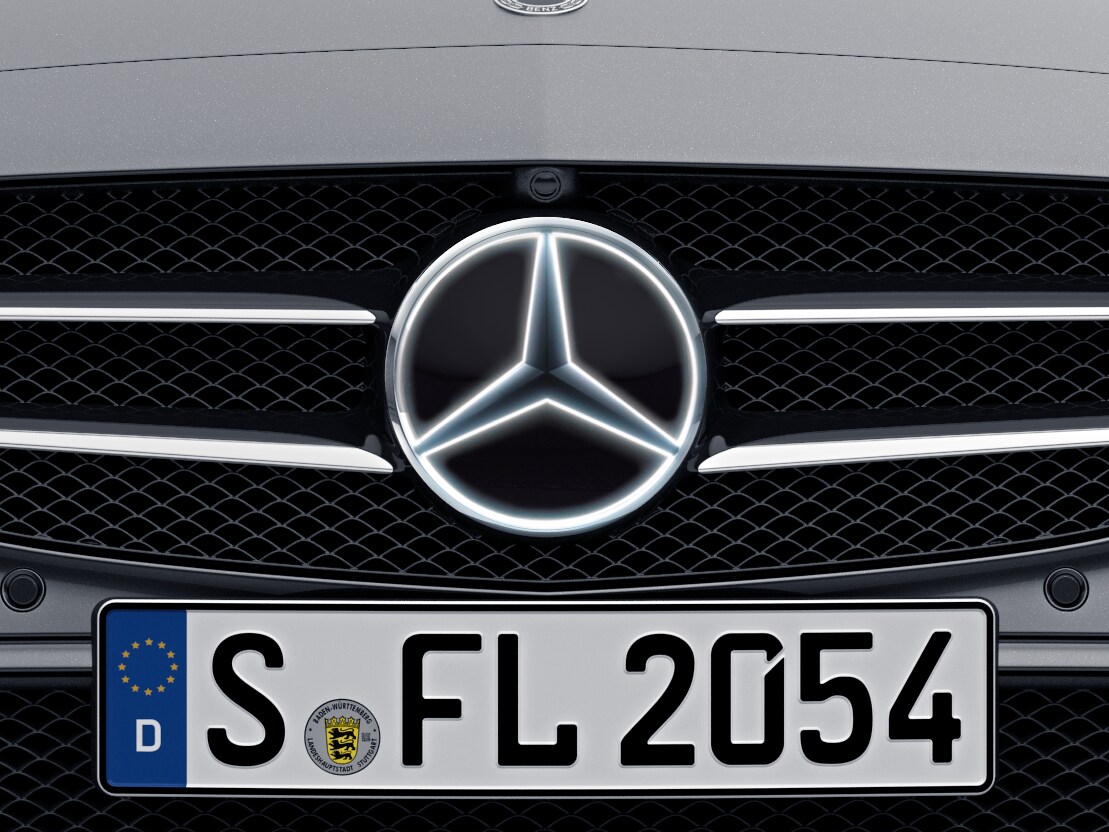 Illuminated Mercedes star, Attachment part - chrome