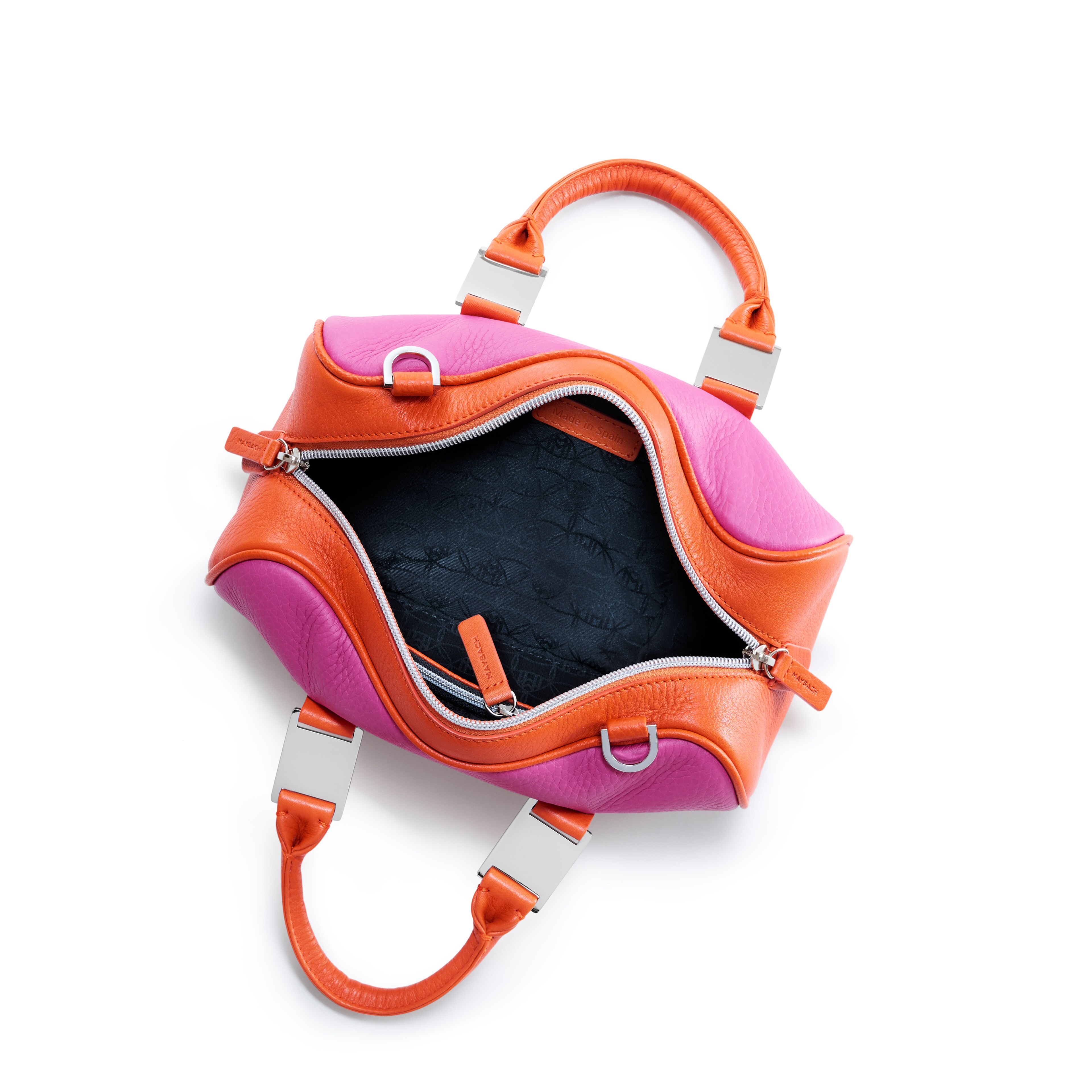 Women's handbag, Mercedes-Maybach - pink / orange, Leather