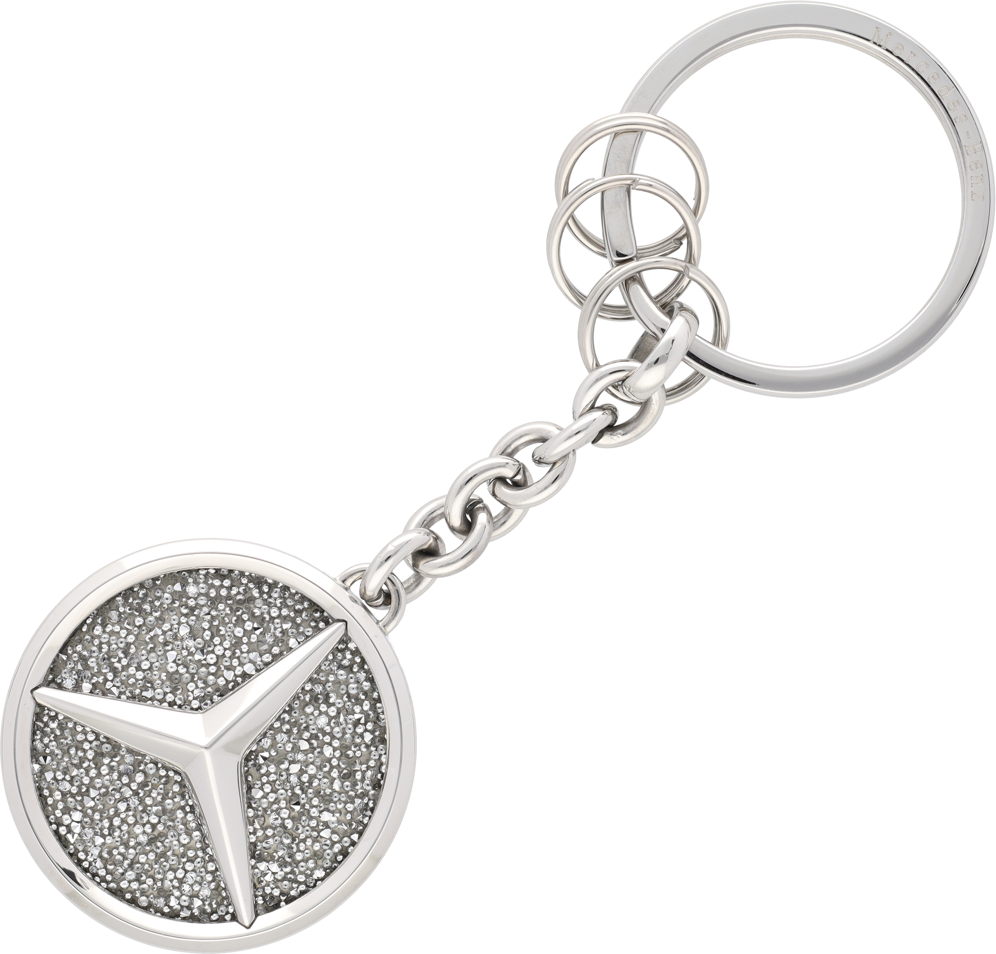 Key ring, St. Tropez - silver-coloured, Stainless steel / Crystal glass, polished