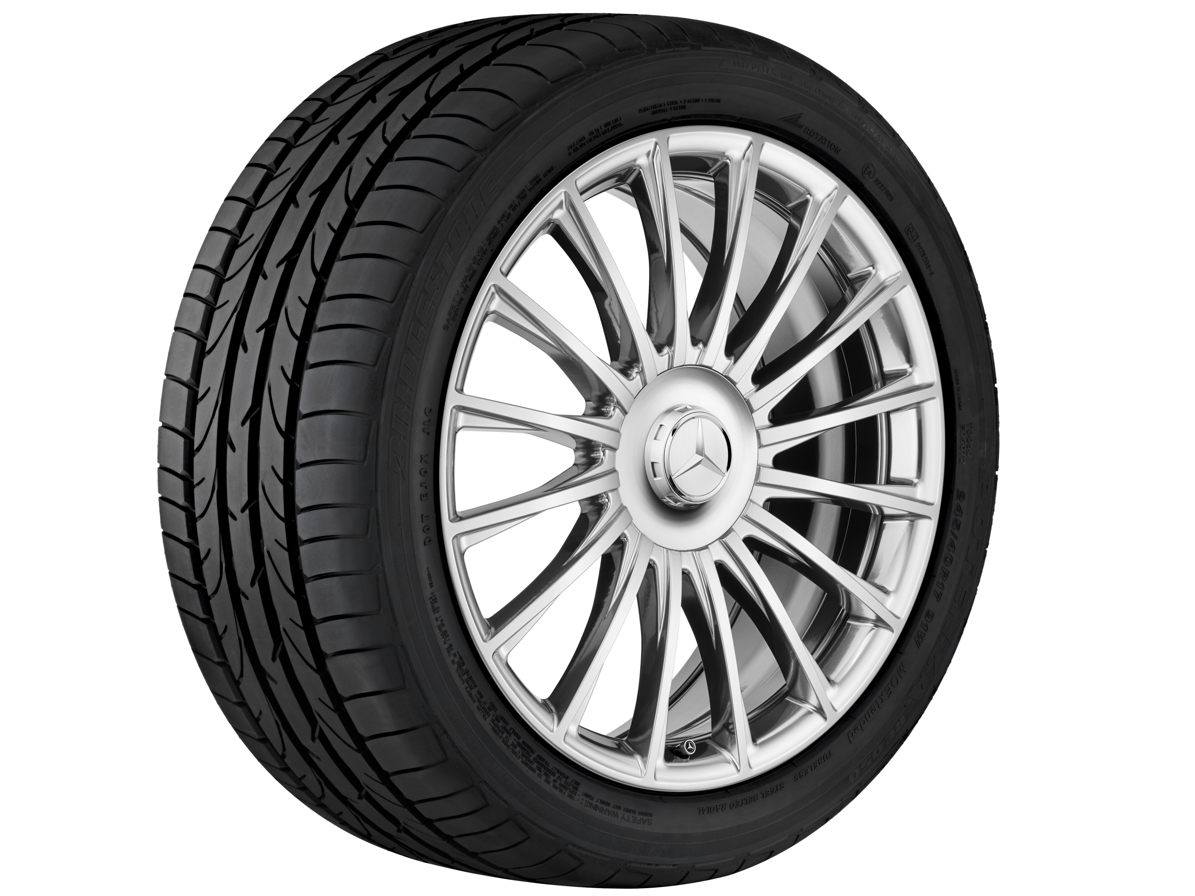 Multi-spoke wheel, 50.8 cm (20-inch) - 8,5 J x 20 ET 38, silver-coloured, polished