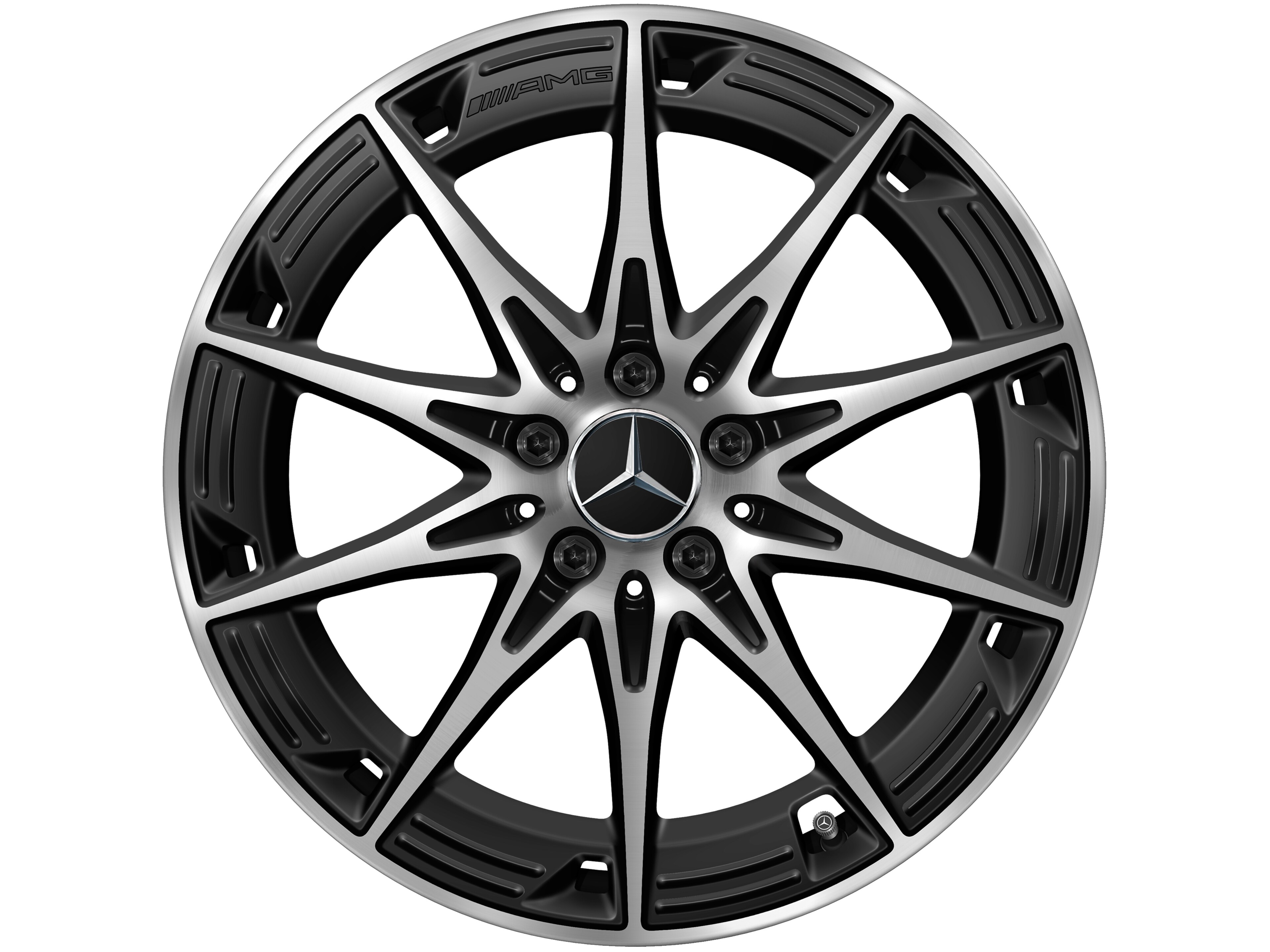 AMG light-alloy wheel, in 10-spoke design, 48.3 cm (19-inch) - 9 J x 19 ET 48, matt black, high-sheen