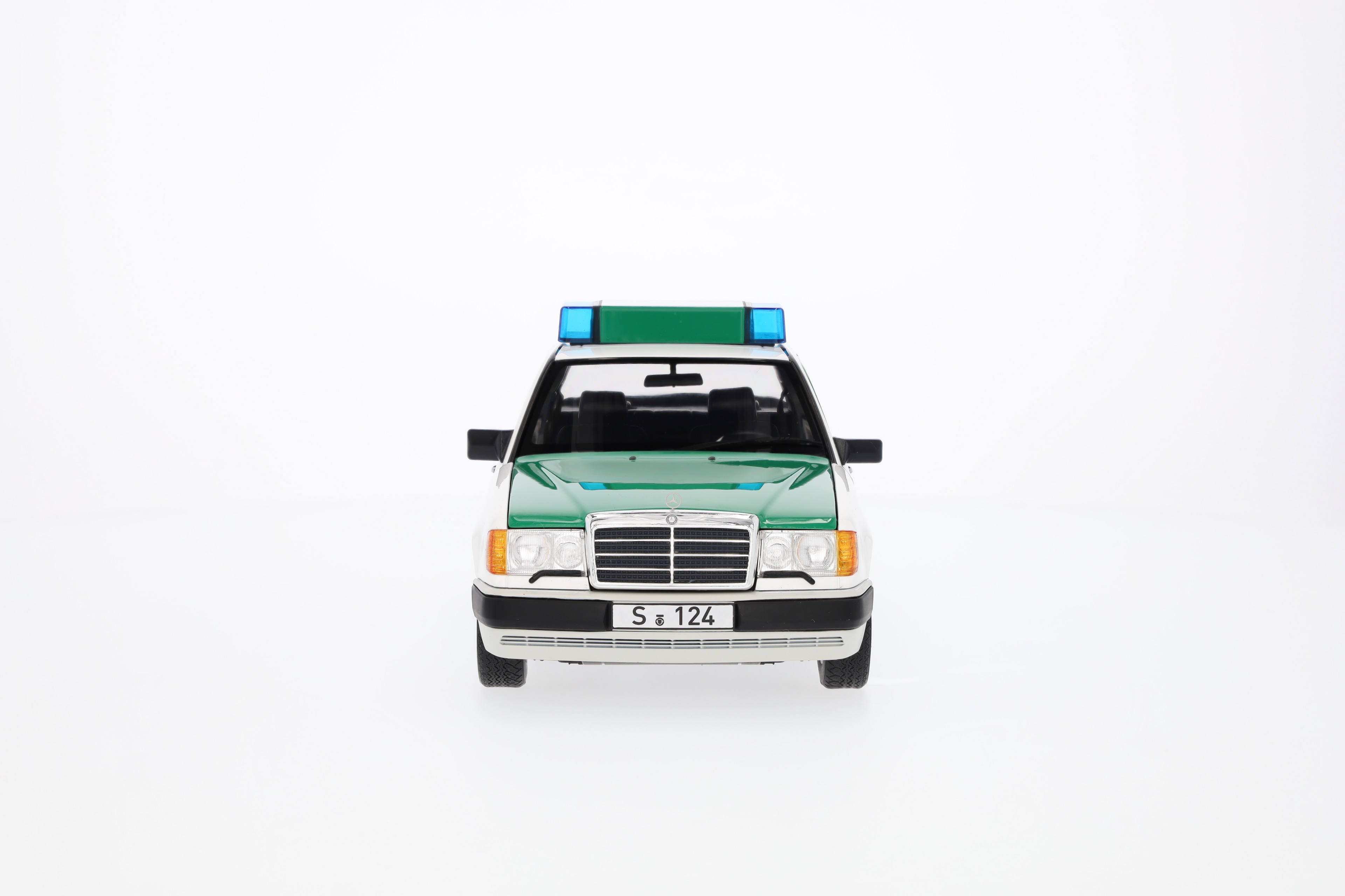 230 E, W 124 (1989-1993), Saloon, Police - white / green, Norev, 1:18
