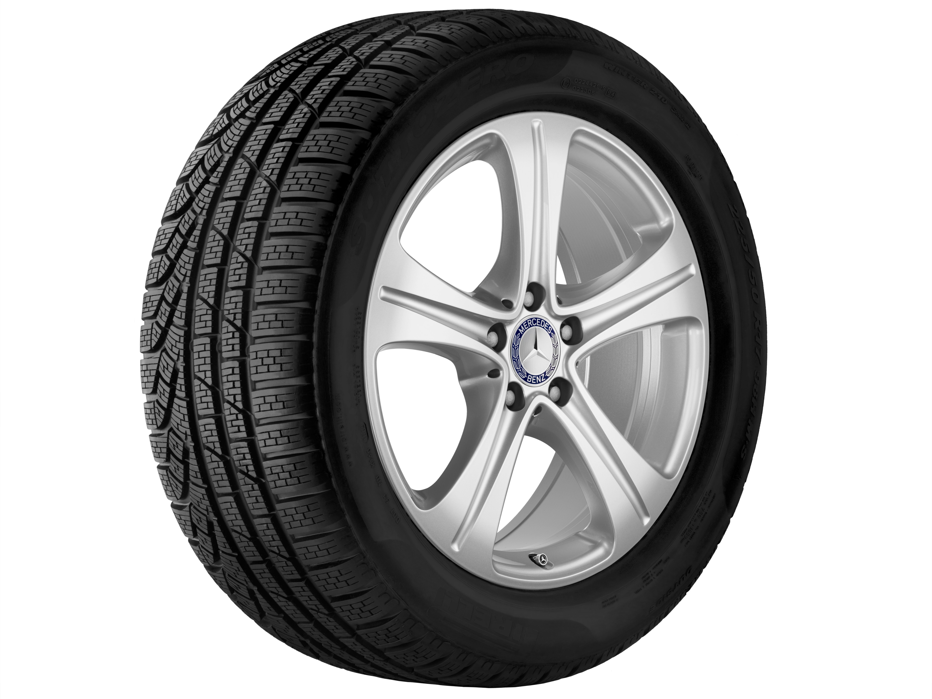 5-spoke wheel, 45.7 cm (18-inch) - 8 J x 18 ET 43, vanadium silver, painted