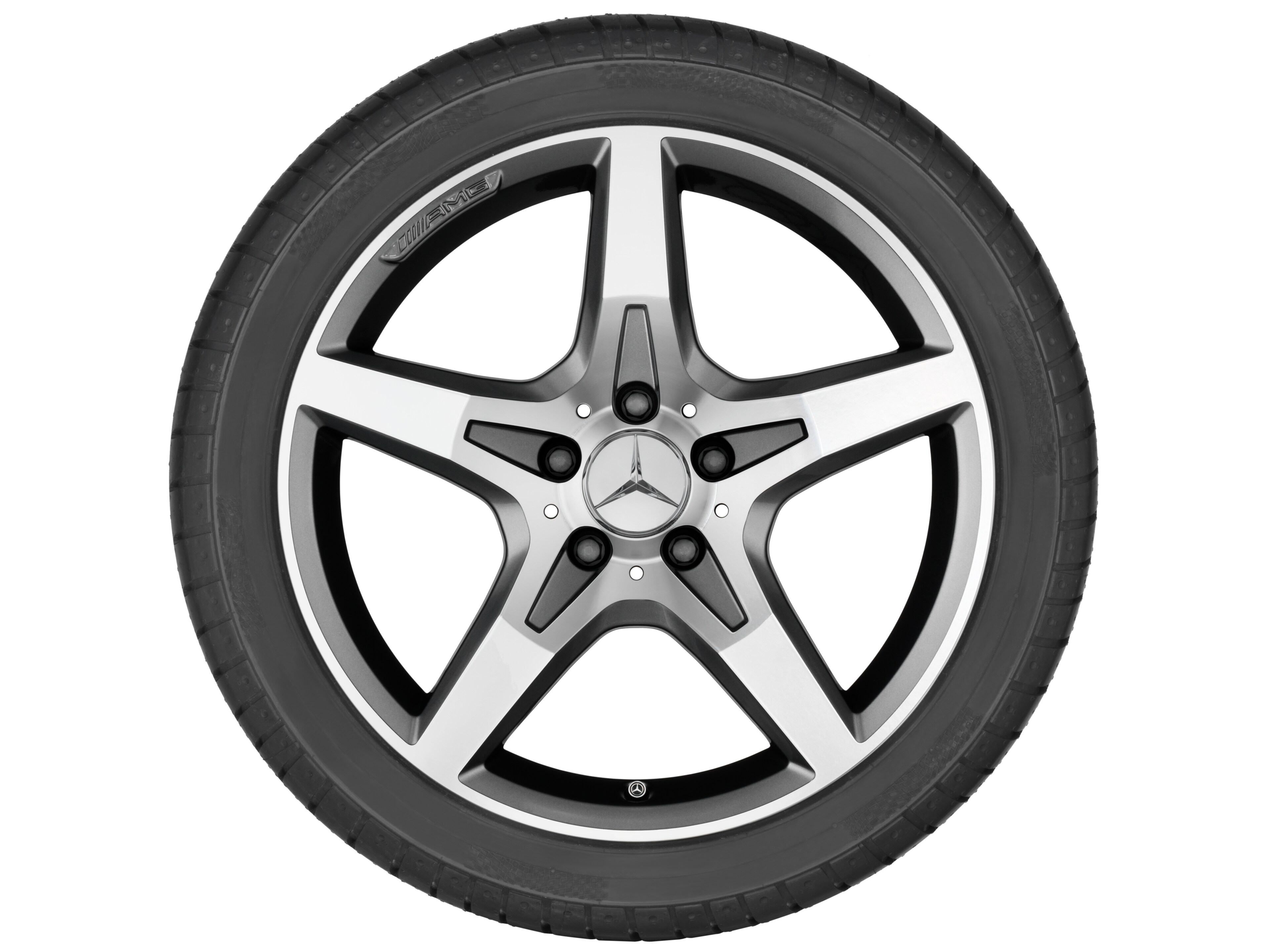 AMG 5-spoke wheel, 45.7 cm (18-inch) - 7,5 J x 18 ET 42, titanium grey, high-sheen