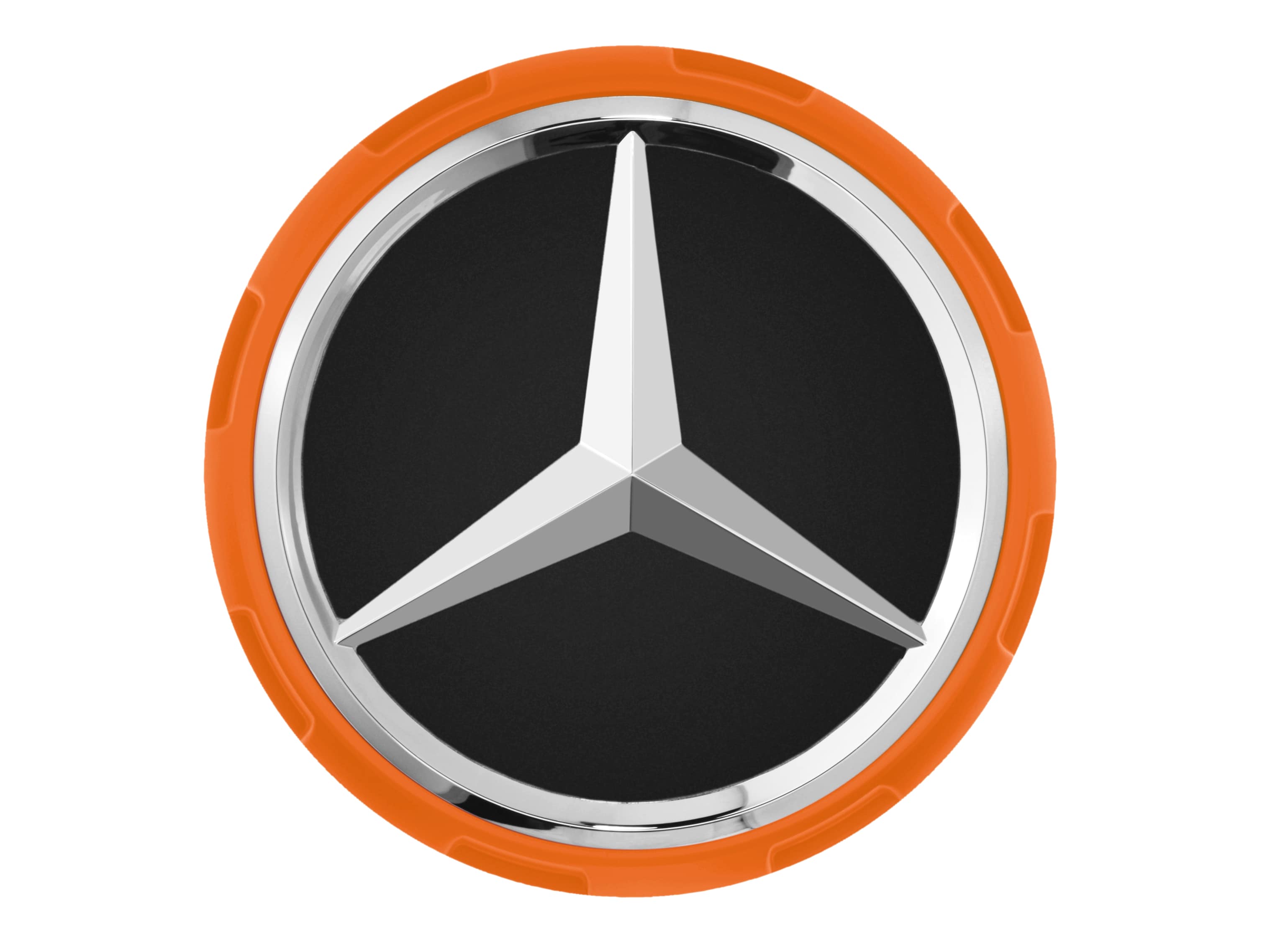 AMG hub caps, in centre lock design, for countersink diameter 71.8 mm - orange